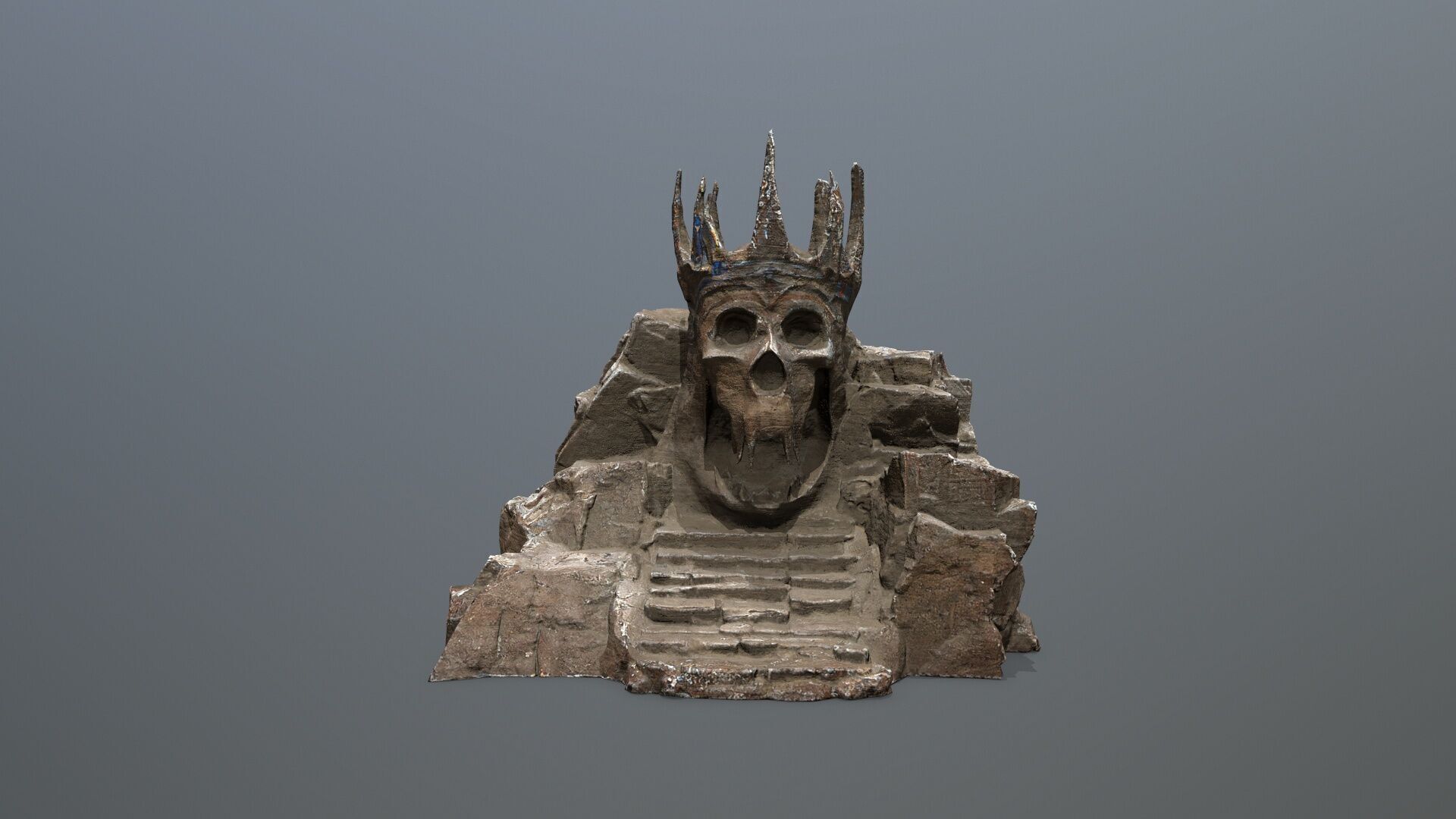 skull cave Low-poly 3D model_12