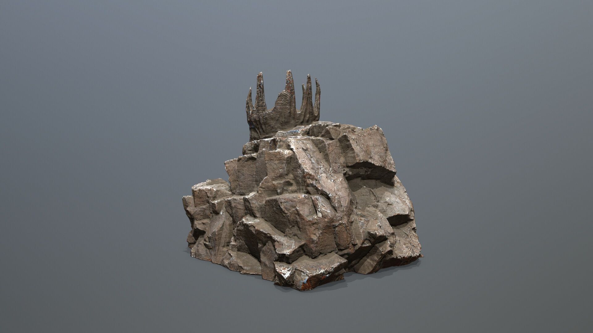 skull cave Low-poly 3D model_7