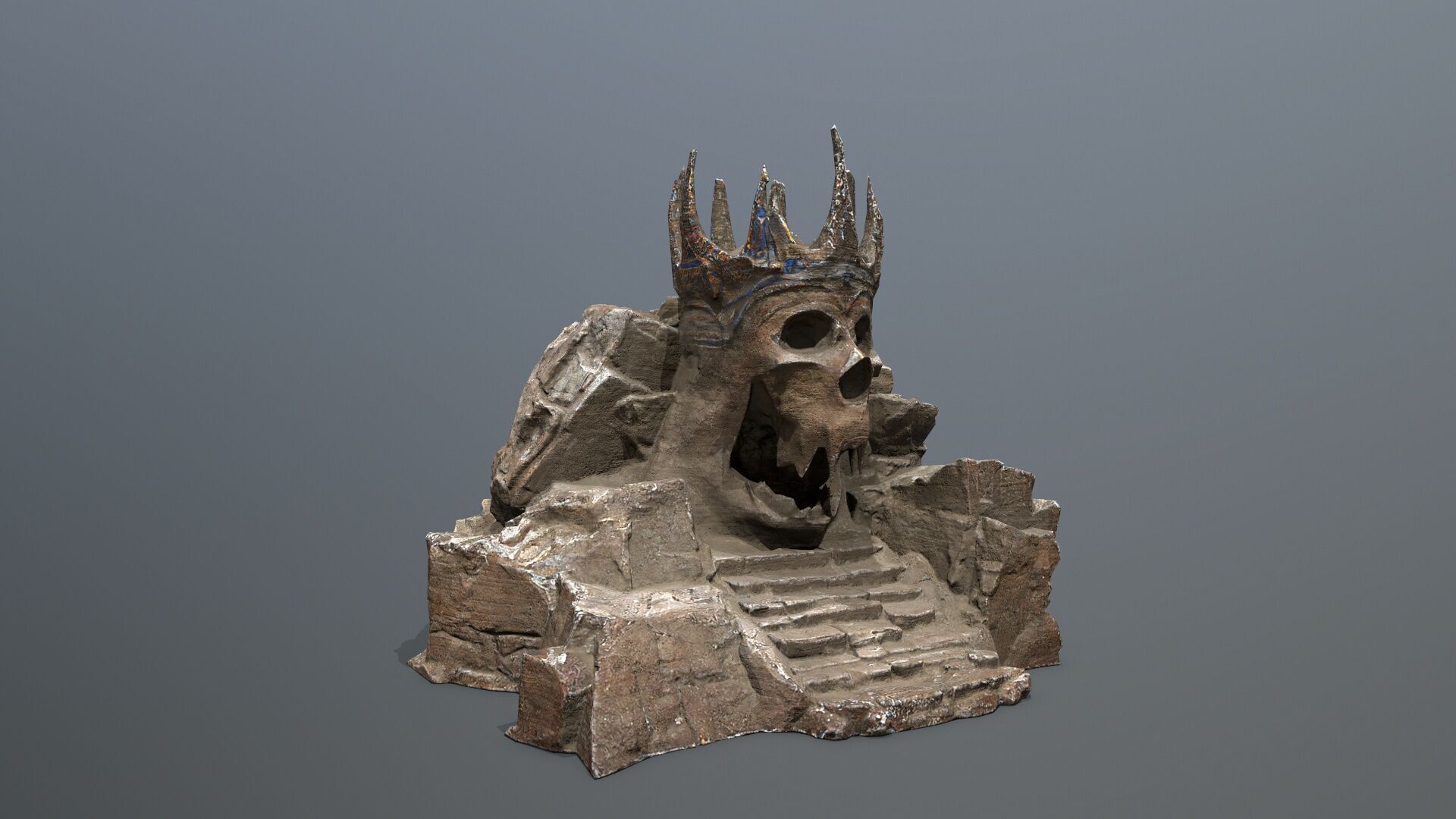 skull cave Low-poly 3D model_3