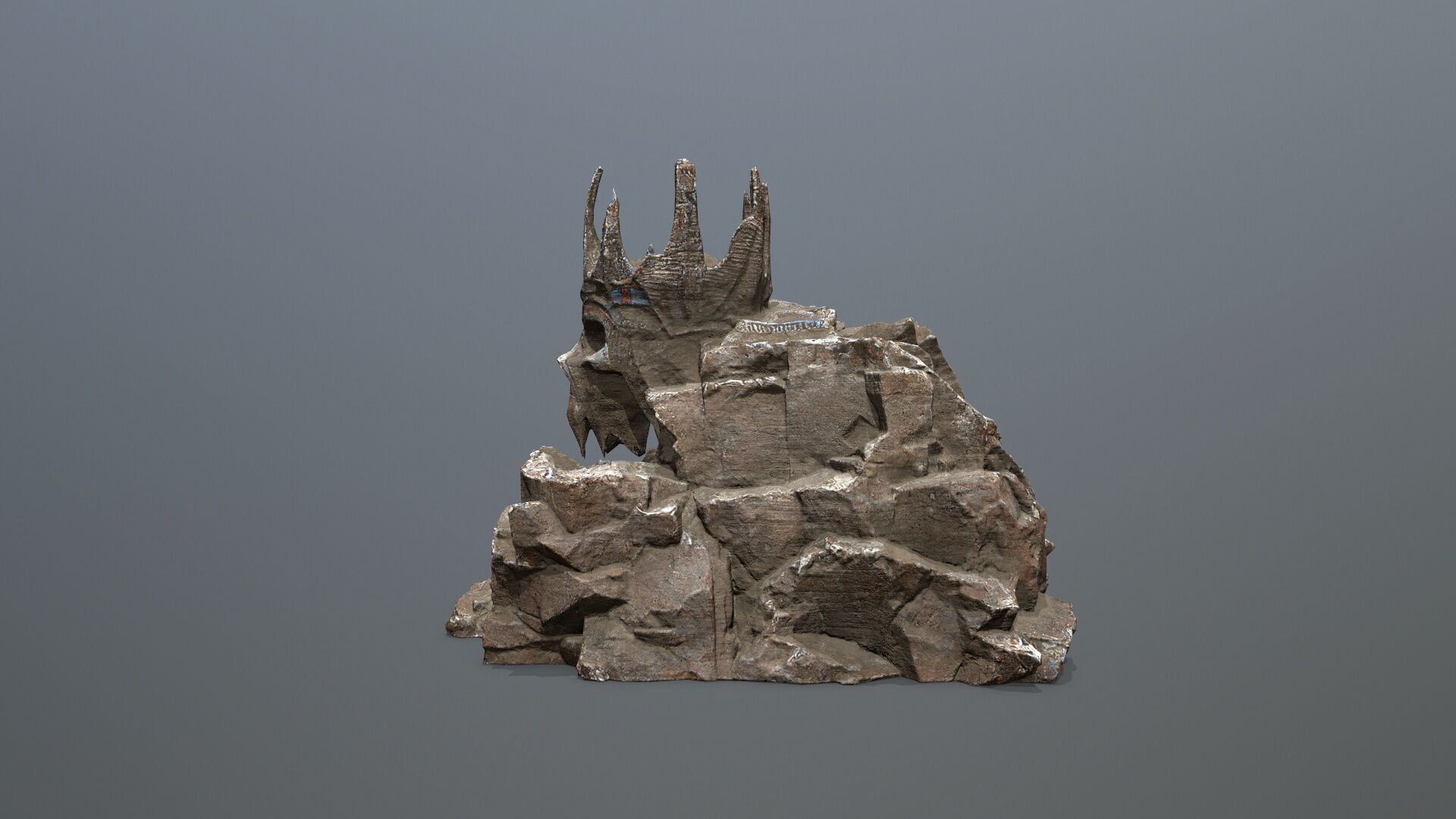 skull cave Low-poly 3D model_6