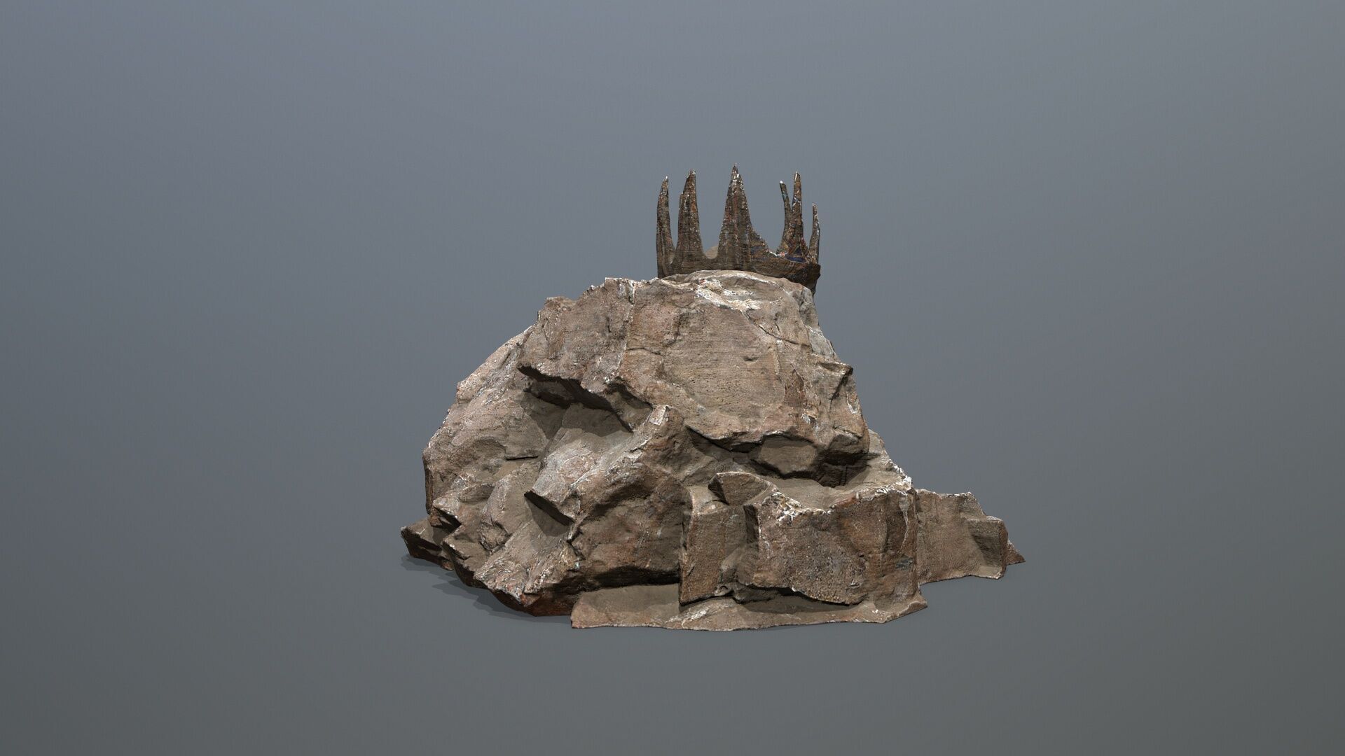 skull cave Low-poly 3D model_9