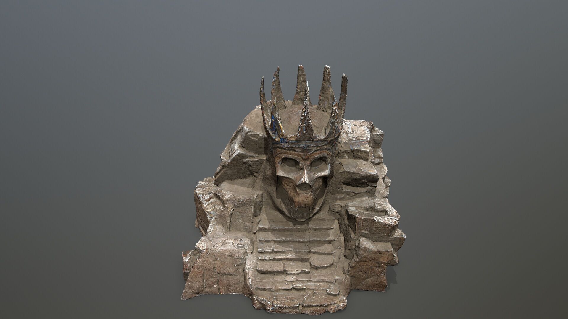 skull cave Low-poly 3D model_13