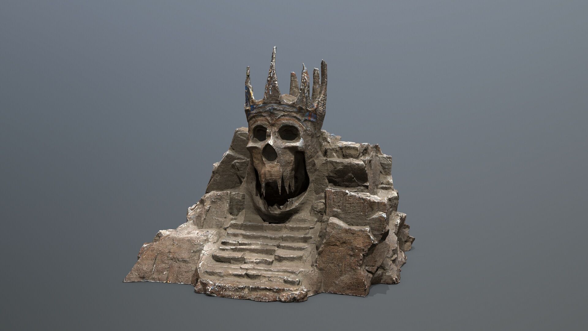 skull cave Low-poly 3D model_1