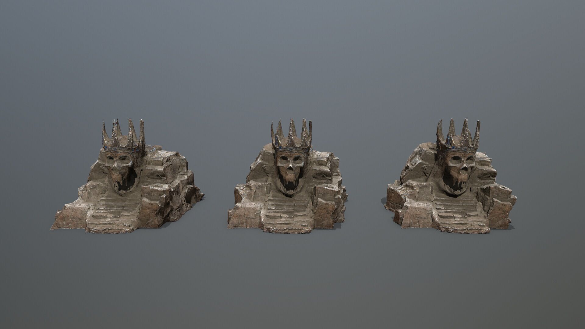 skull cave Low-poly 3D model_14