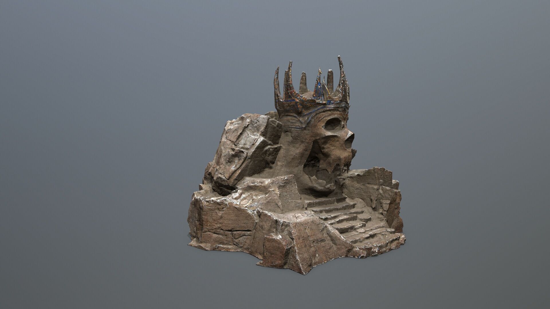 skull cave Low-poly 3D model_11