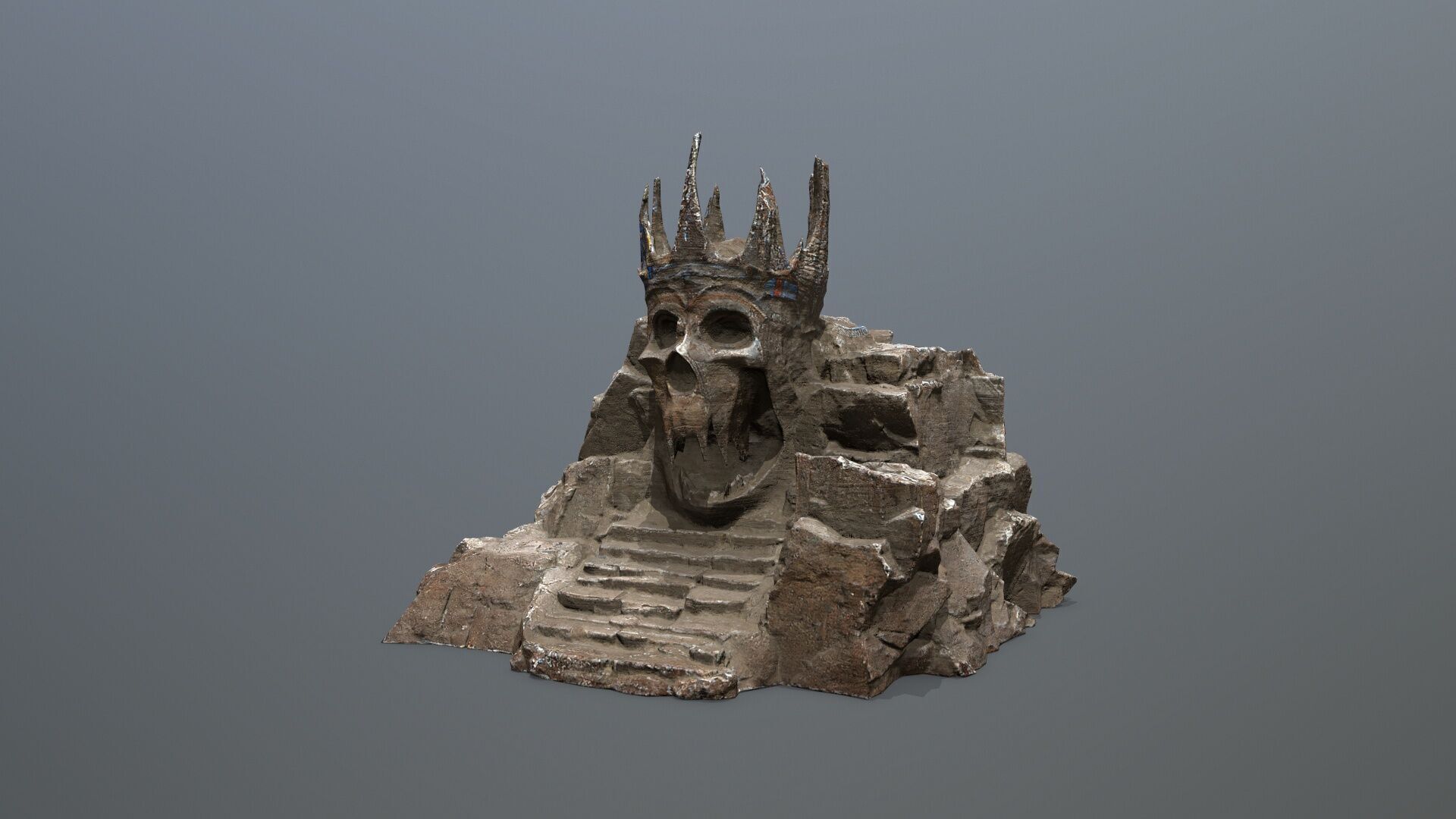 skull cave Low-poly 3D model_4