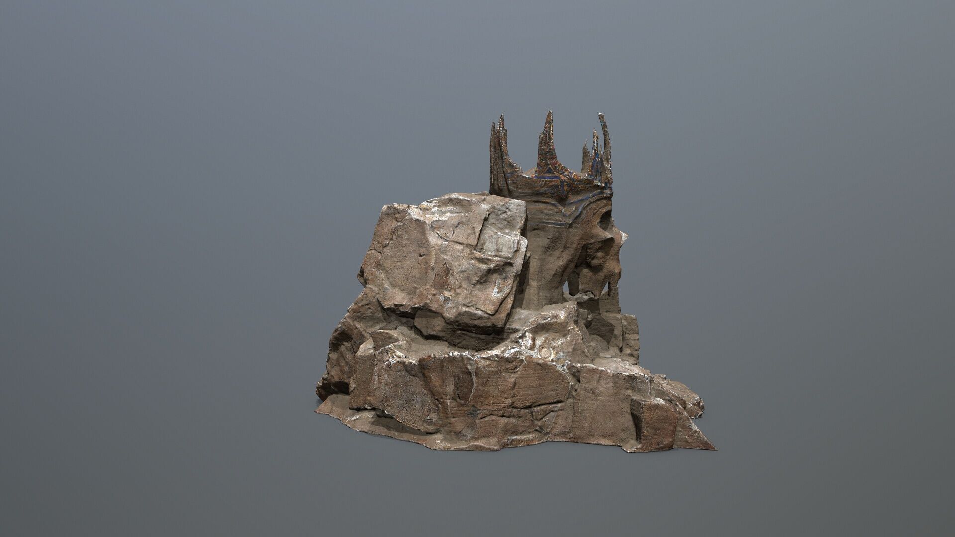 skull cave Low-poly 3D model_10