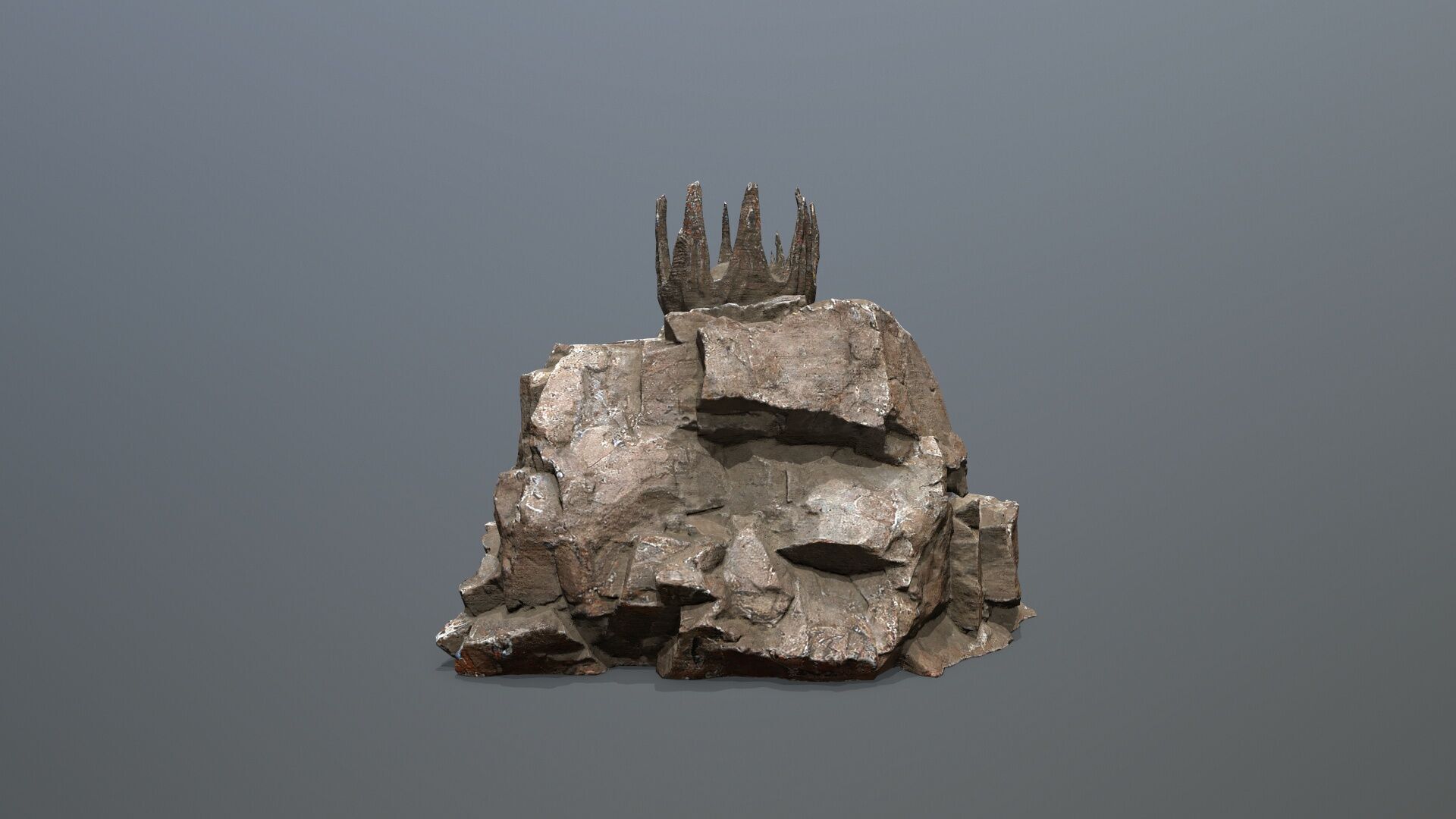 skull cave Low-poly 3D model_8