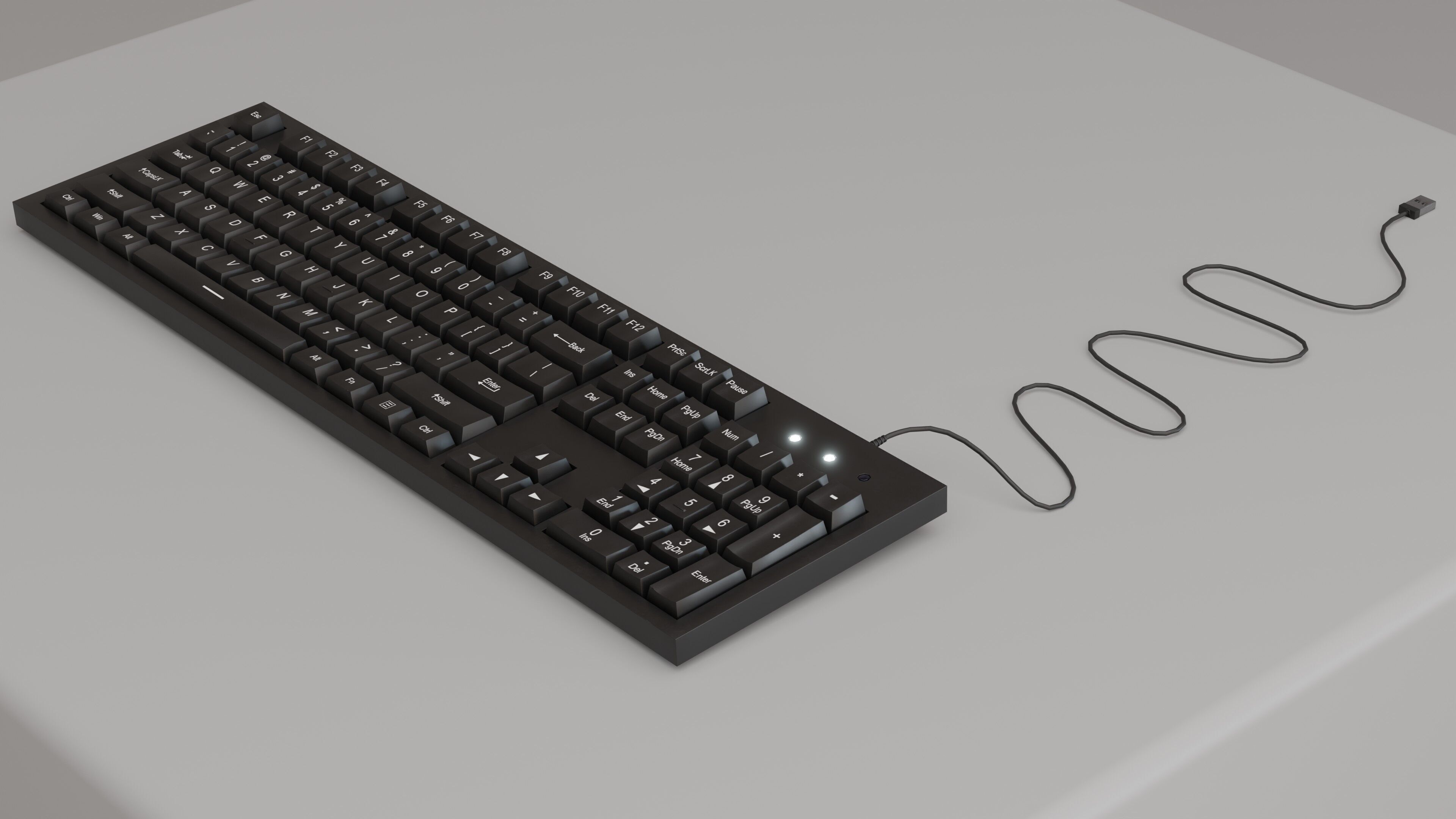 Generic Office Keyboard Low-poly 3D model_3