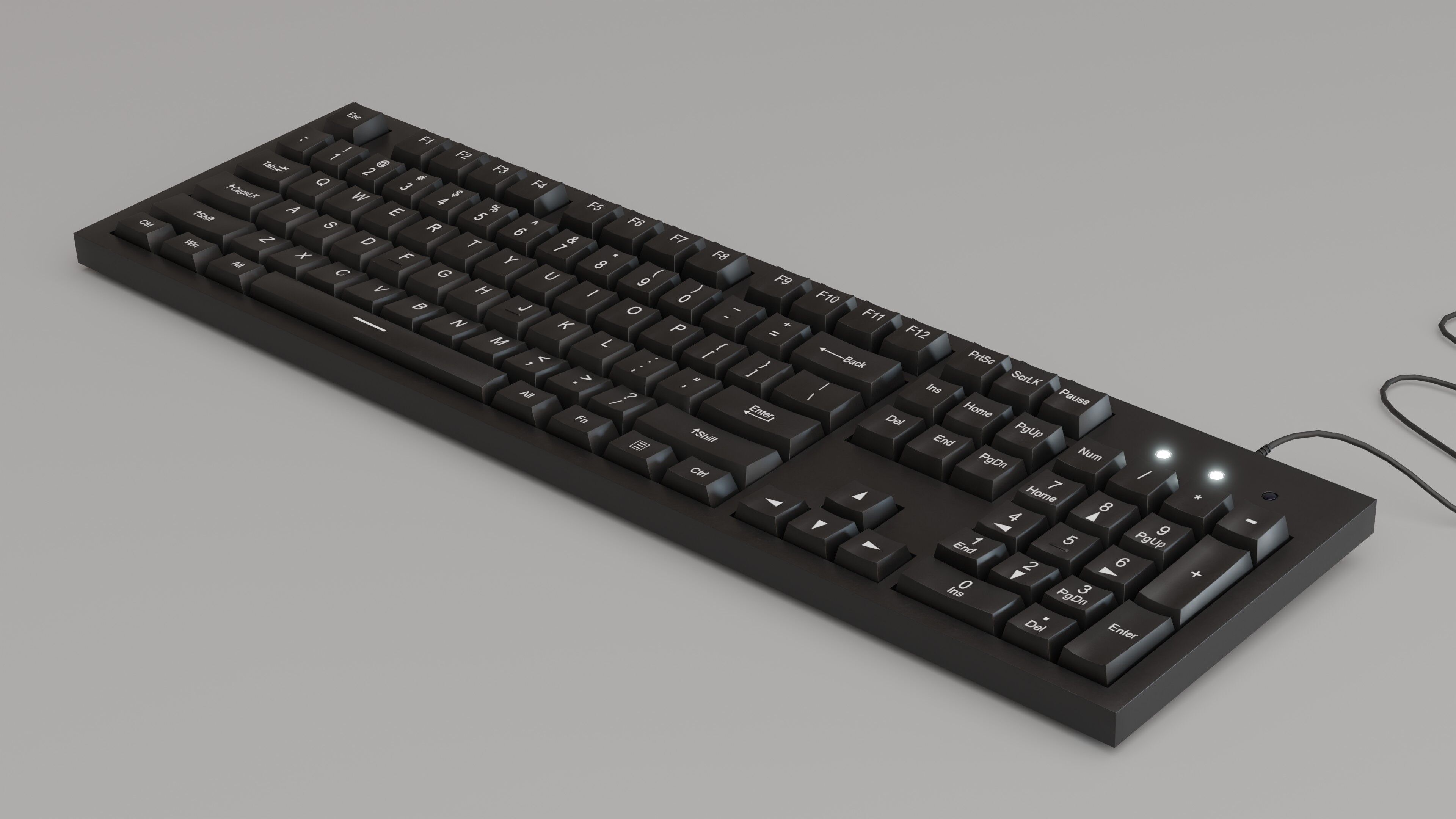 Generic Office Keyboard Low-poly 3D model_4