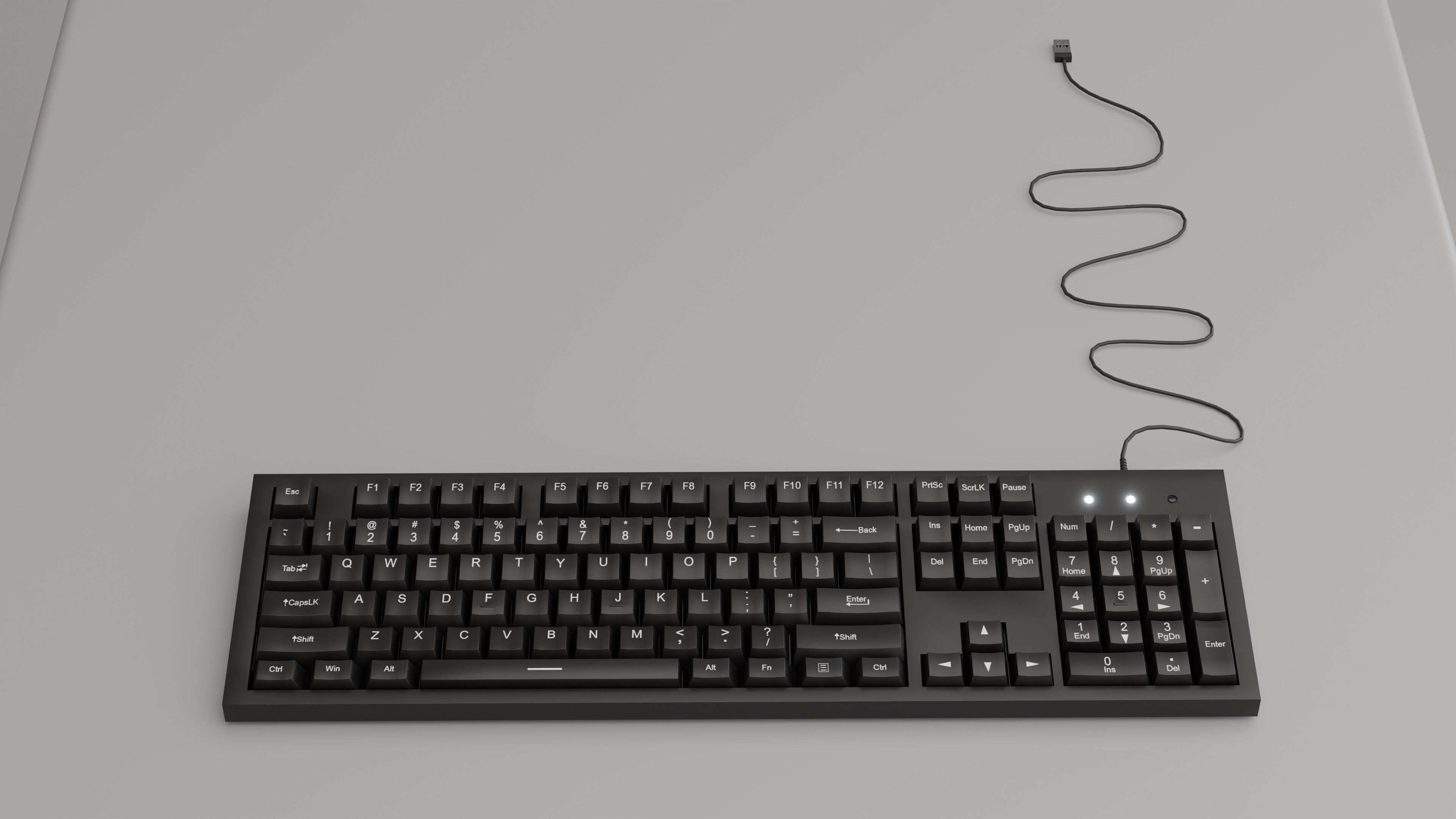 Generic Office Keyboard Low-poly 3D model_1