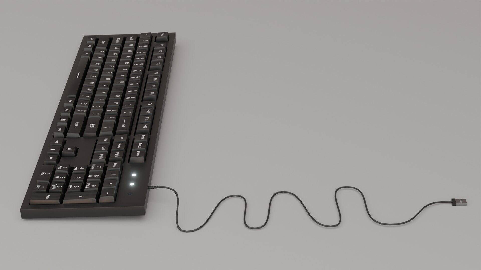 Generic Office Keyboard Low-poly 3D model_2