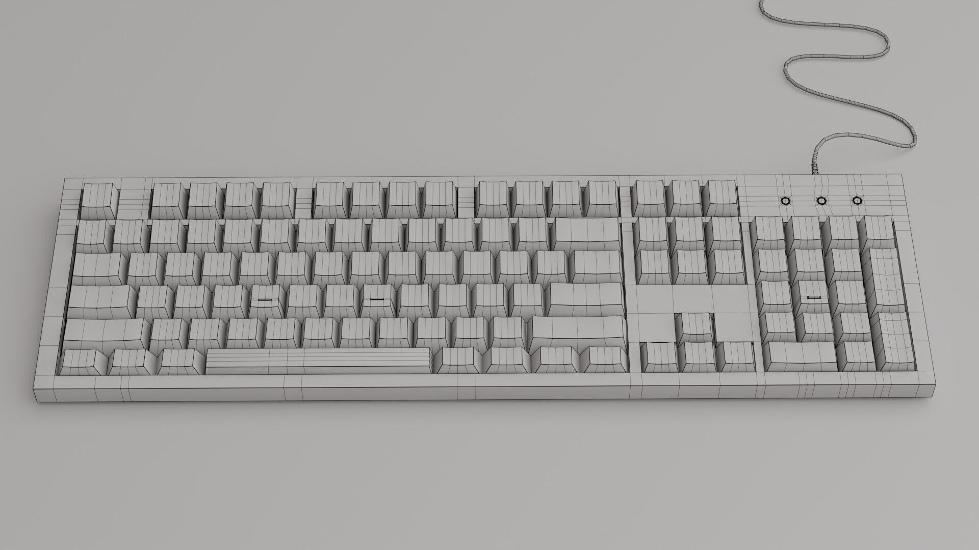 Generic Office Keyboard Low-poly 3D model_8