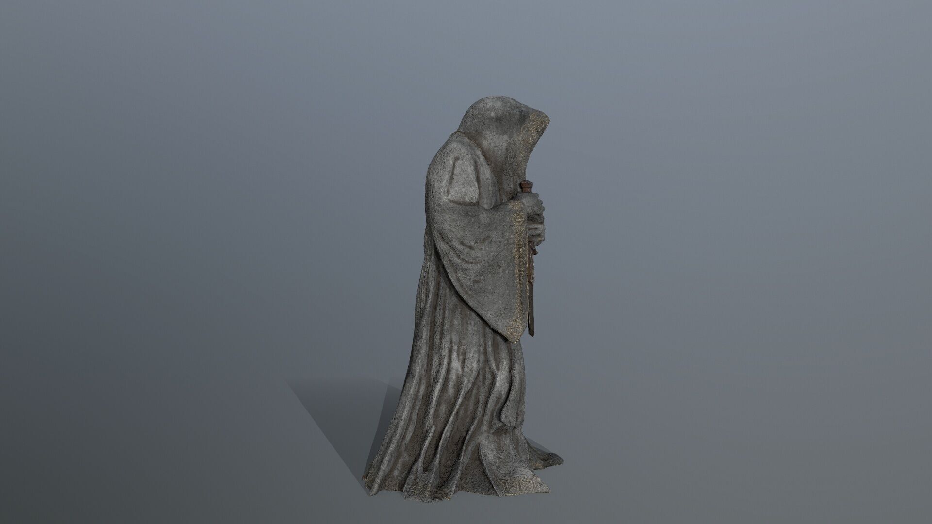 Dark statue Low-poly 3D model_9