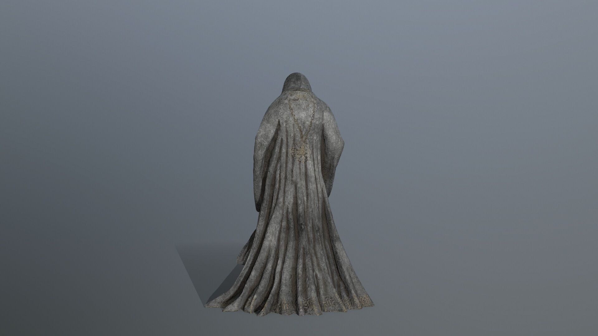 Dark statue Low-poly 3D model_7