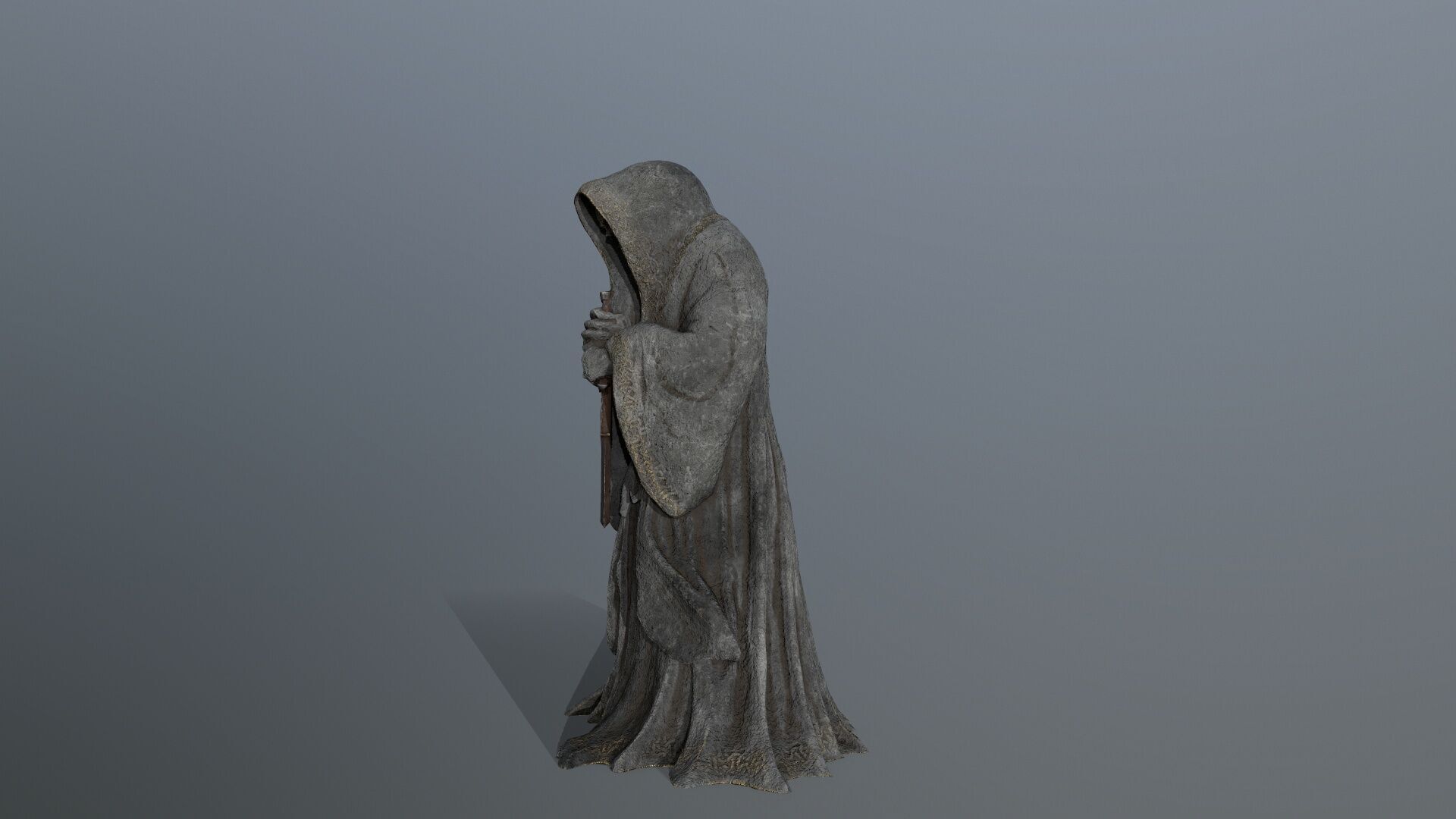 Dark statue Low-poly 3D model_5