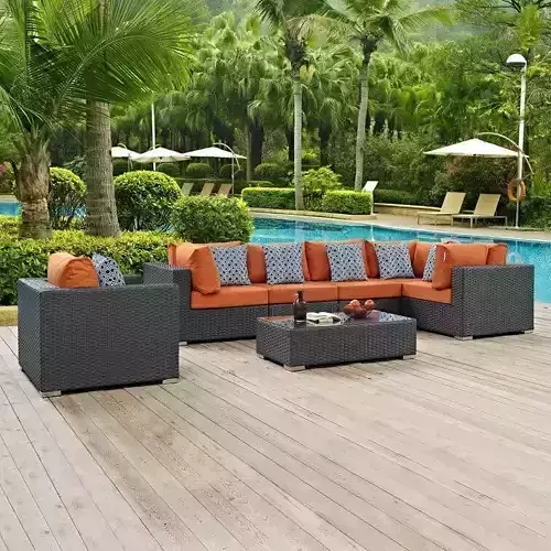 Sojourn Piece Outdoor Patio Sunbrella Sectional Set