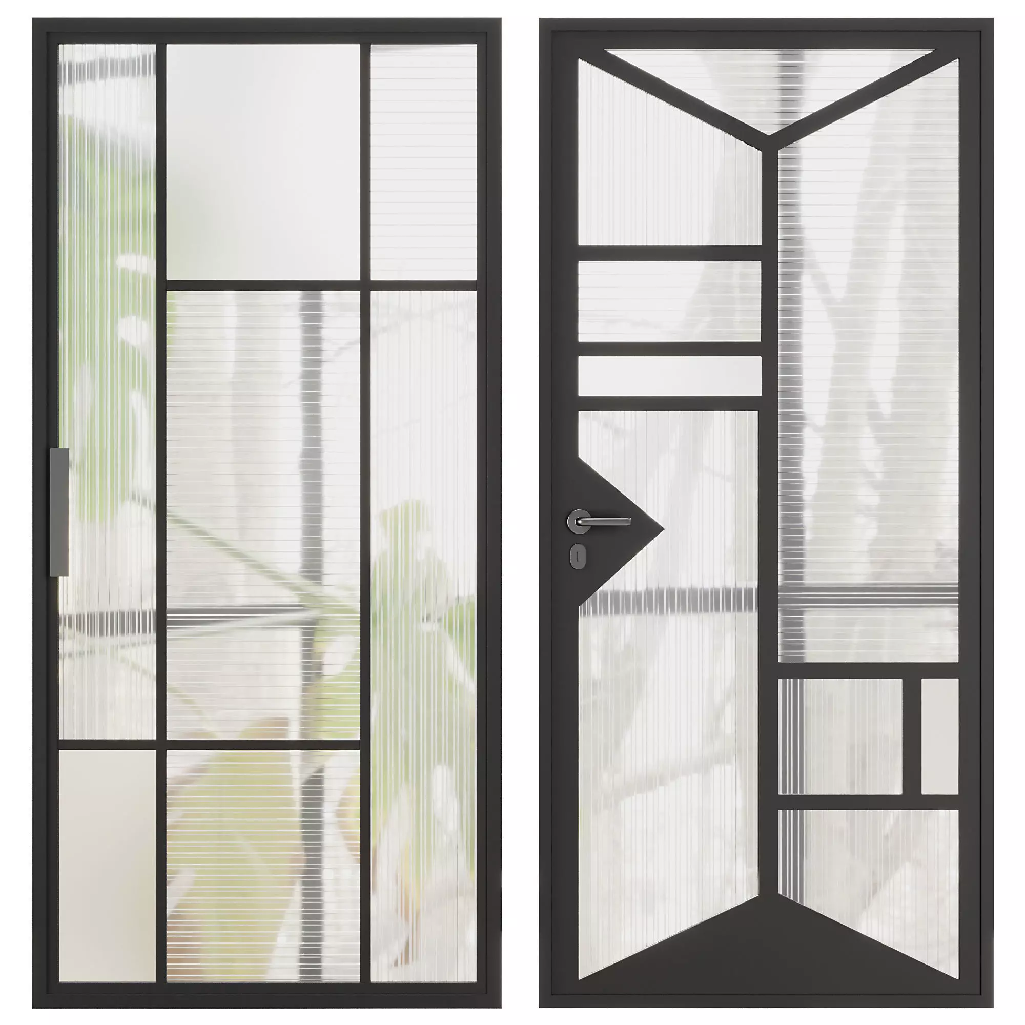 Entrance door set69 3D model_0