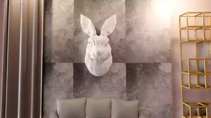 rabbit head wall mount STL