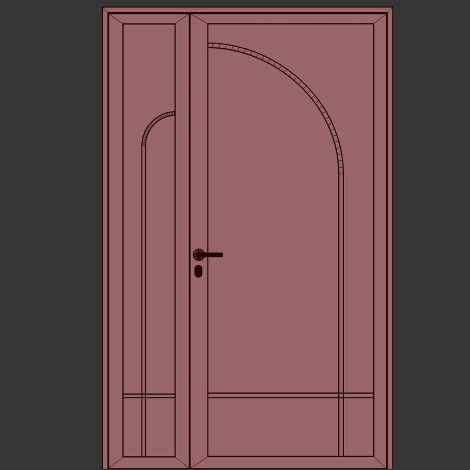 Entrance door set70 3D model_3