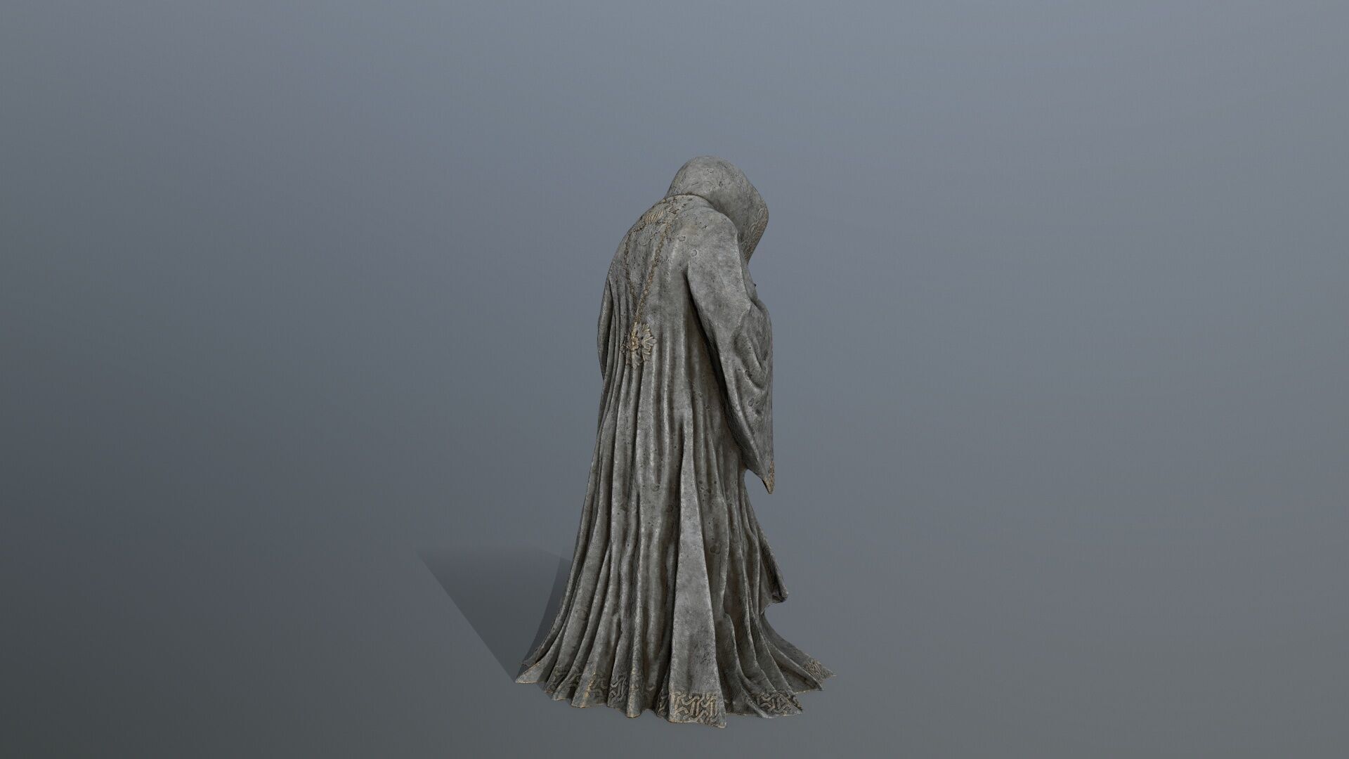 Dark statue Low-poly 3D model_8