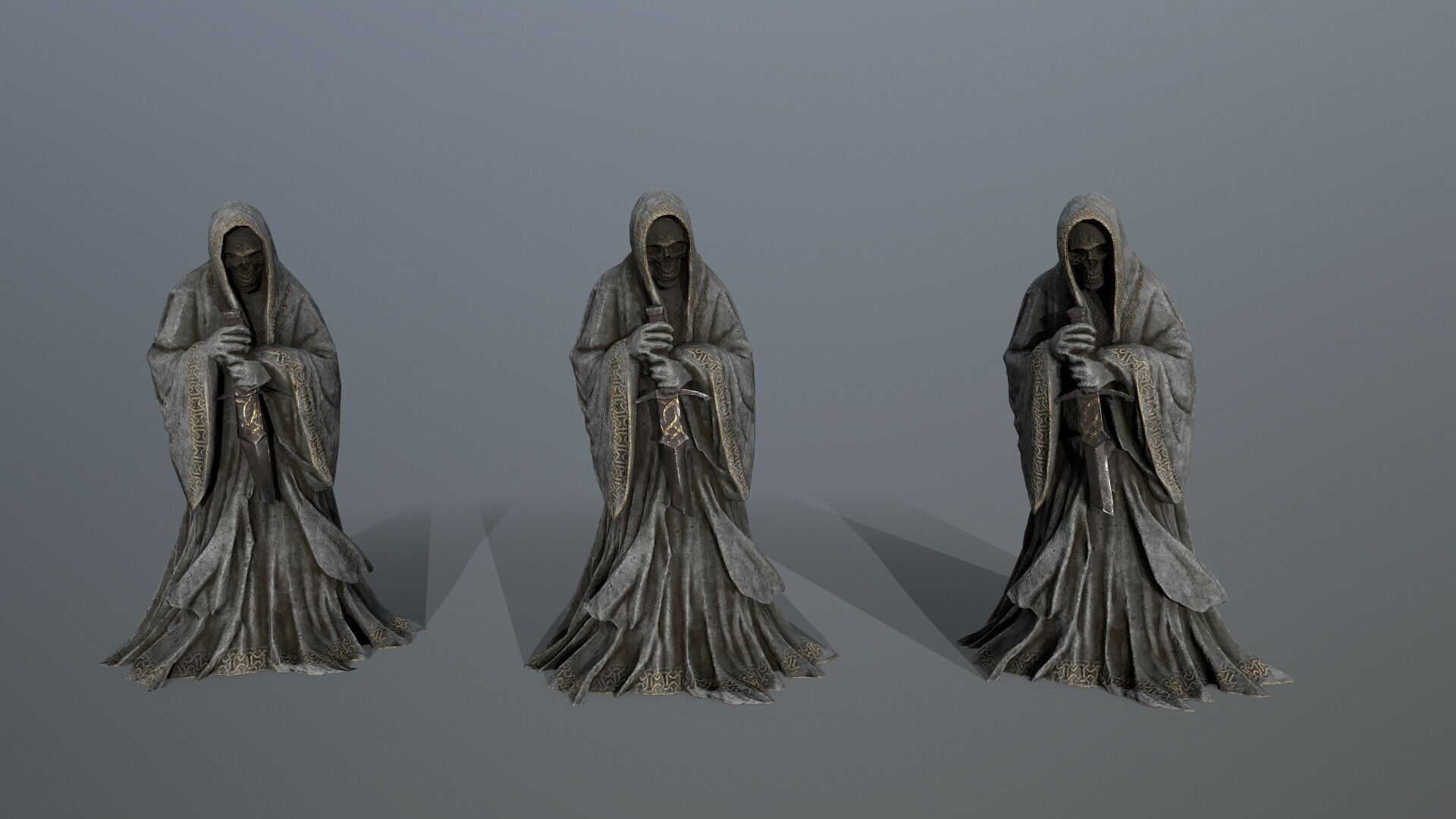 Dark statue Low-poly 3D model_12