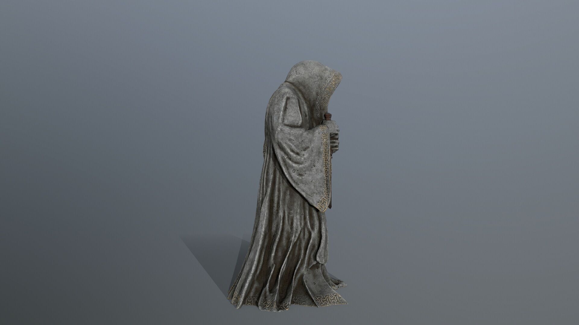 Dark statue Low-poly 3D model_9