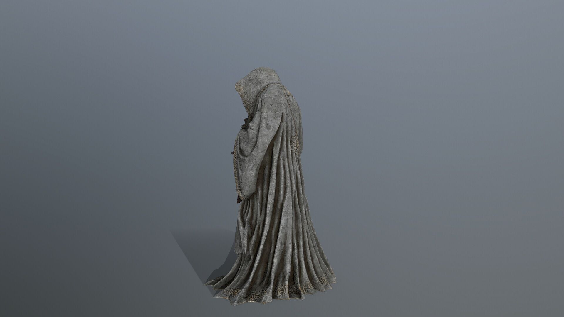 Dark statue Low-poly 3D model_6