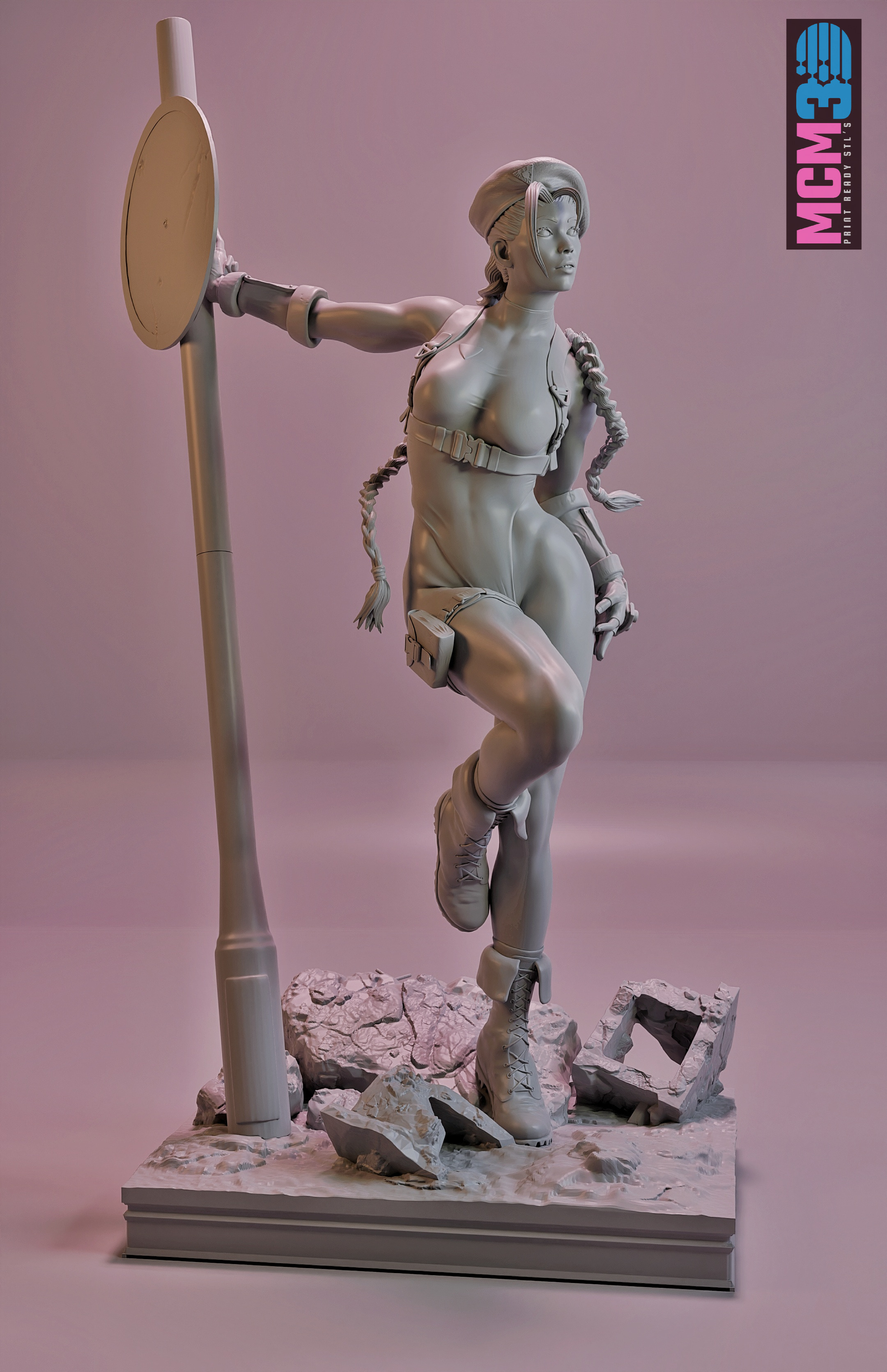 Cammy - Street Fighter 2 - STL 3D print model 3D print model_9