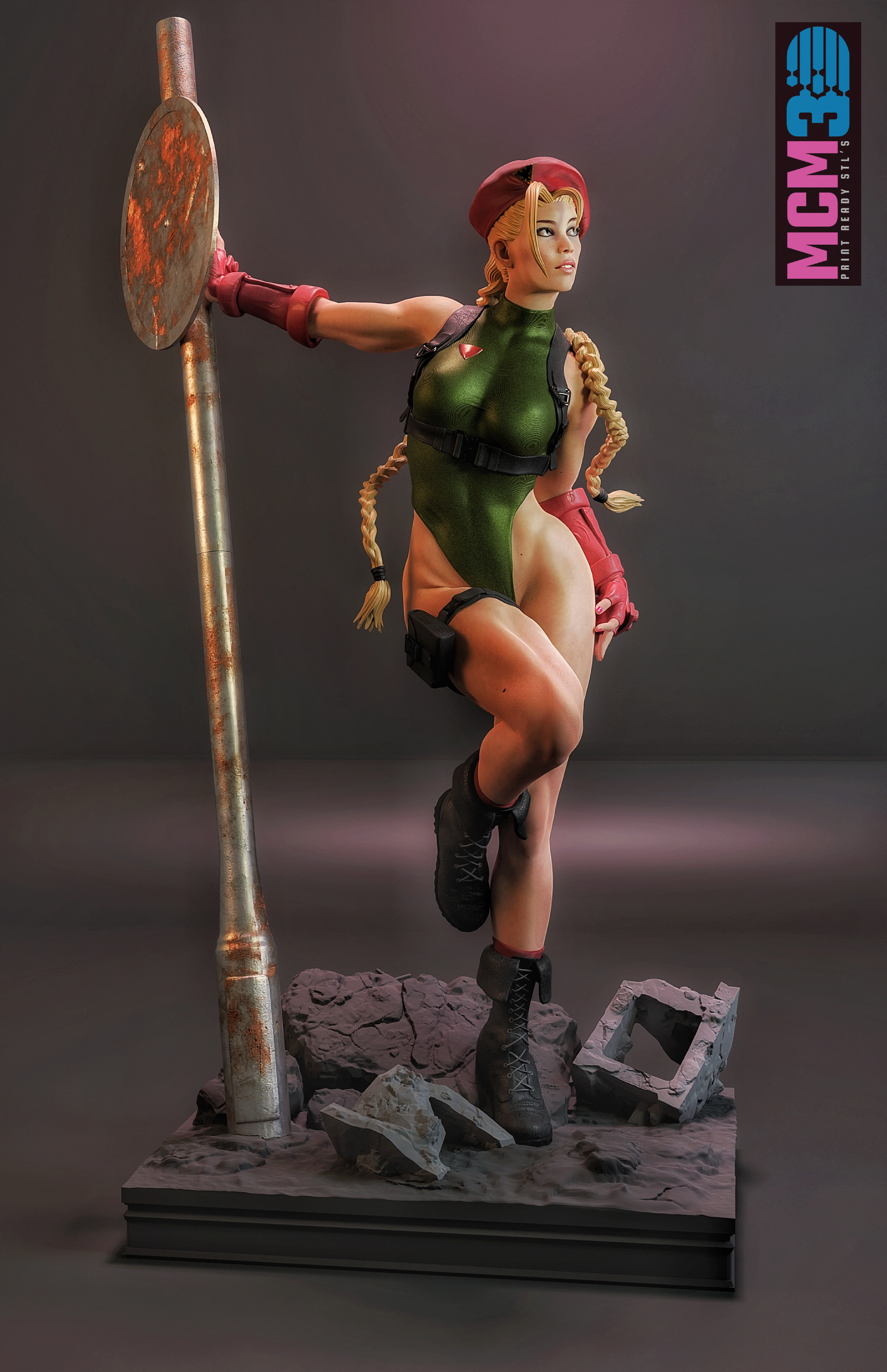 Cammy - Street Fighter 2 - STL 3D print model 3D print model_2