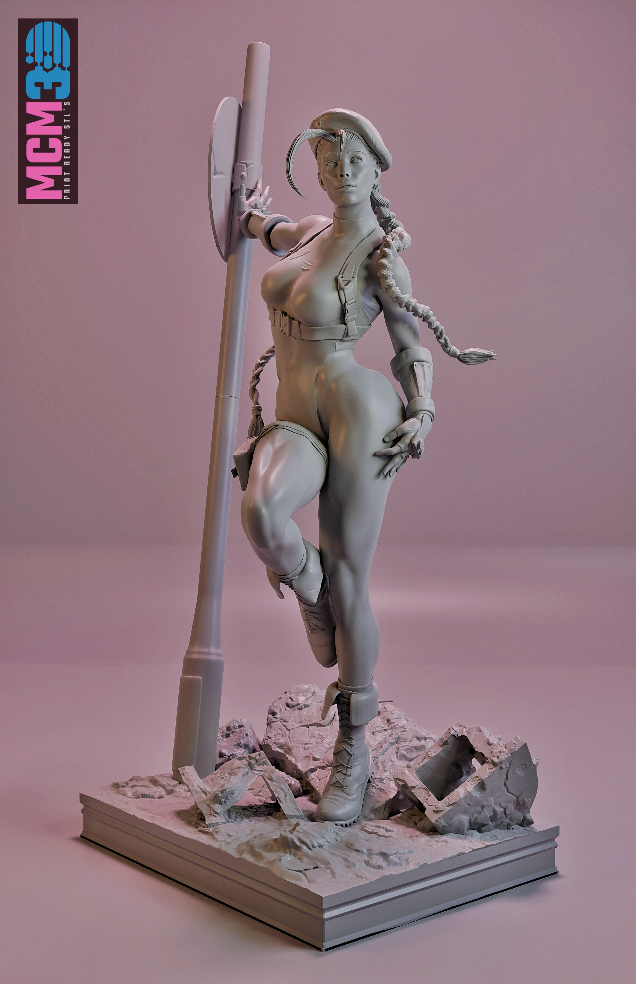 Cammy - Street Fighter 2 - STL 3D print model 3D print model_10