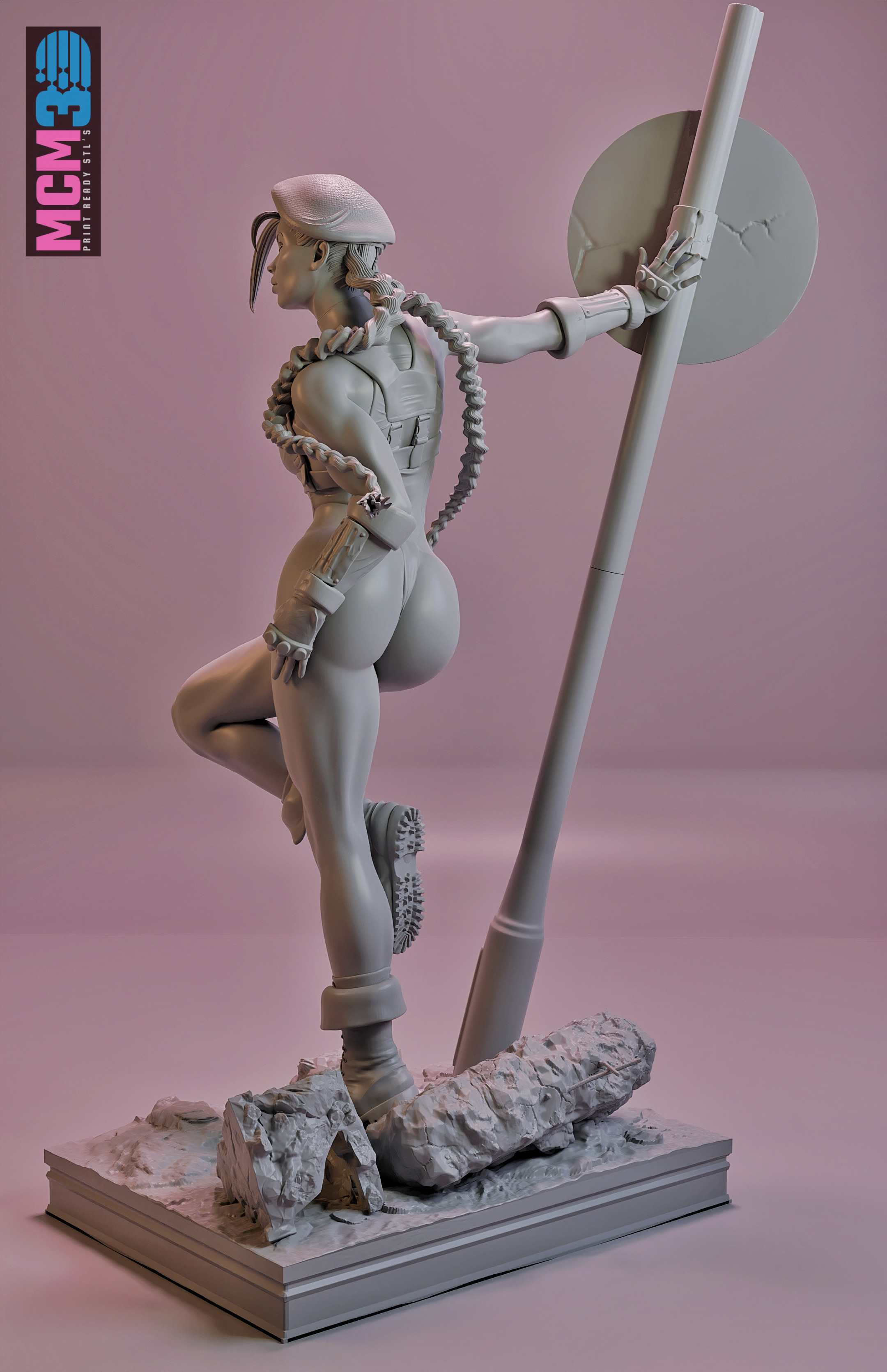 Cammy - Street Fighter 2 - STL 3D print model 3D print model_11