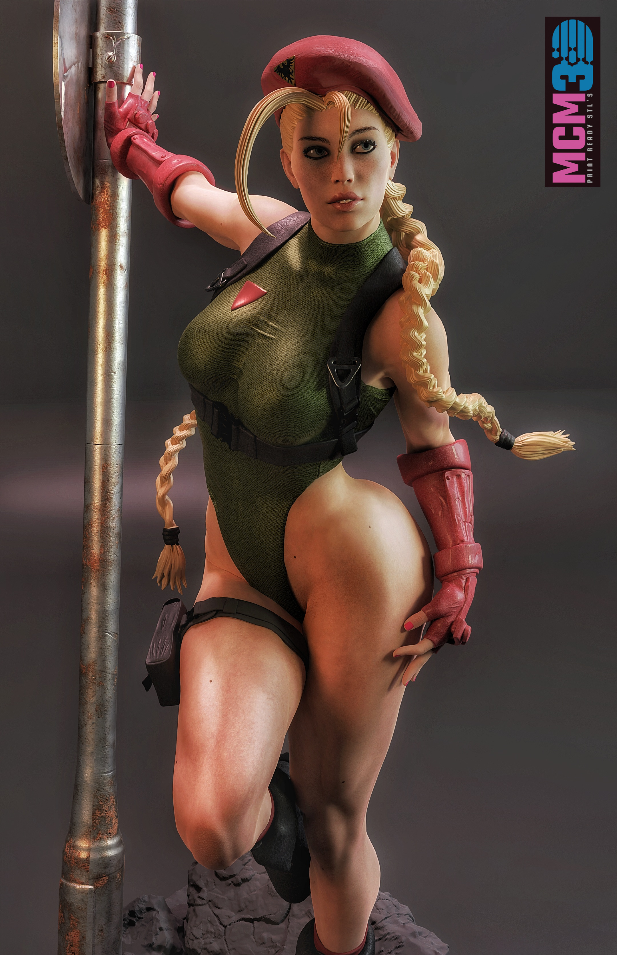Cammy - Street Fighter 2 - STL 3D print model 3D print model_4
