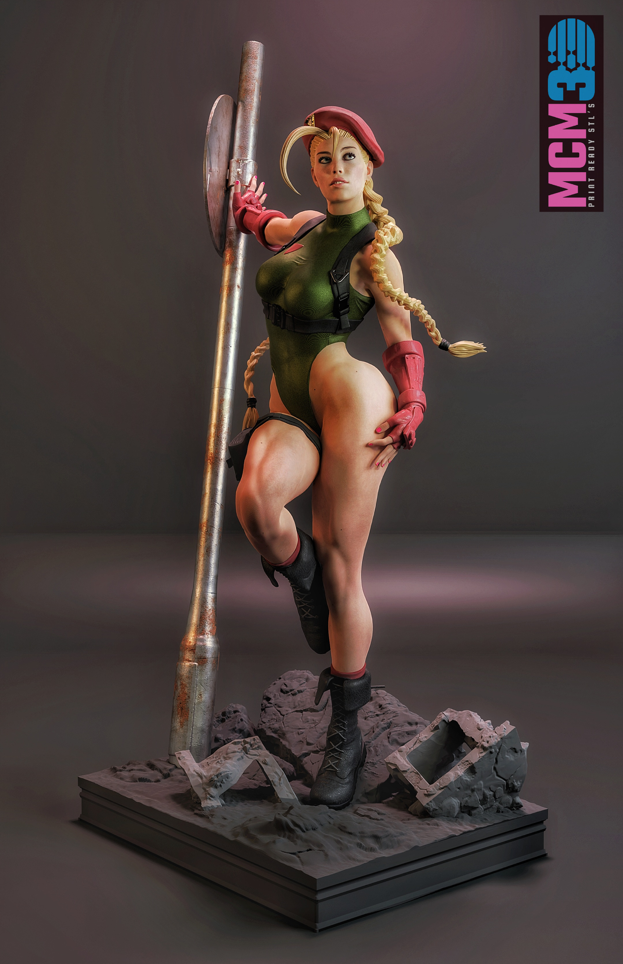 Cammy - Street Fighter 2 - STL 3D print model 3D print model_1