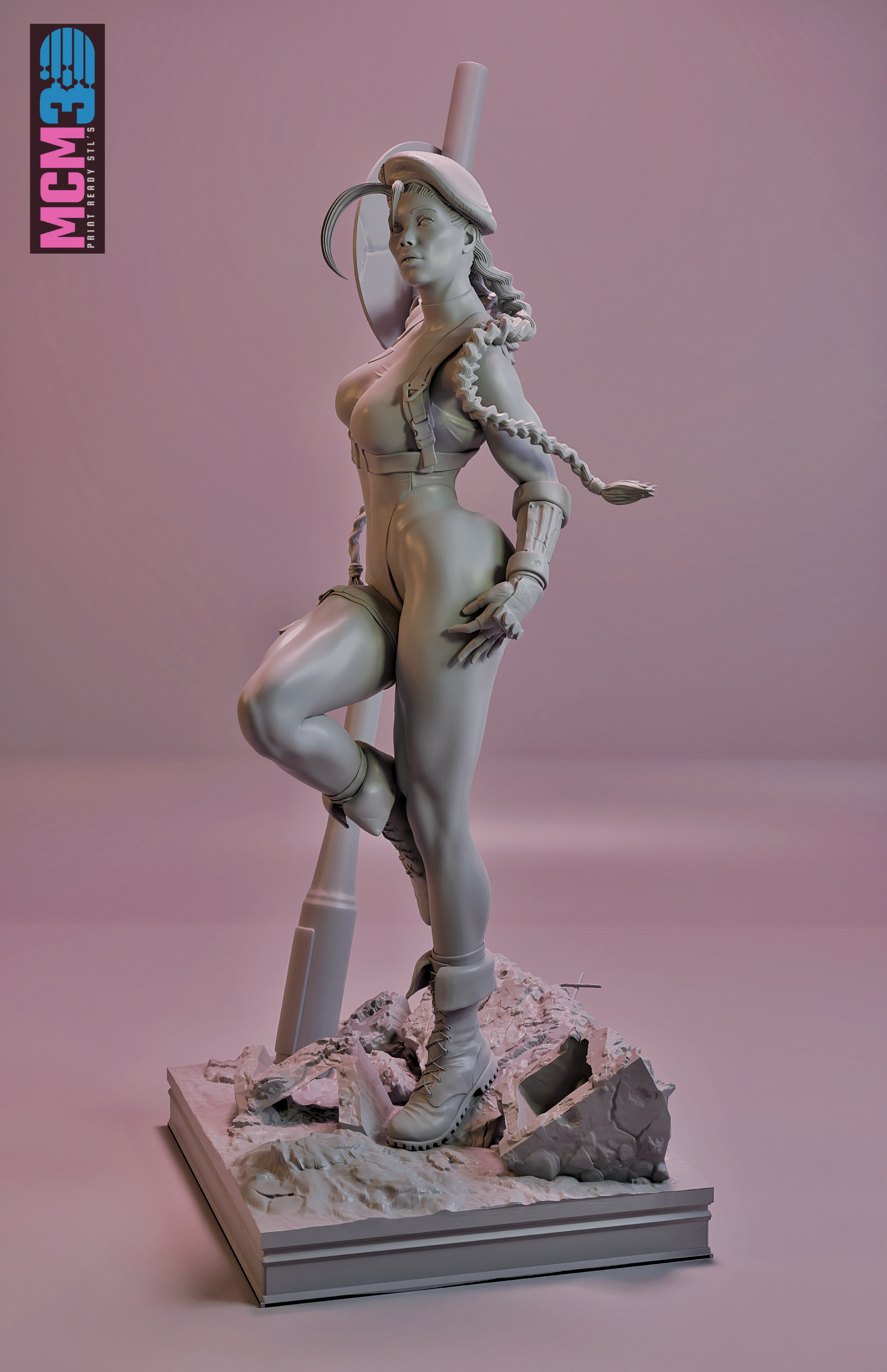 Cammy - Street Fighter 2 - STL 3D print model 3D print model_8