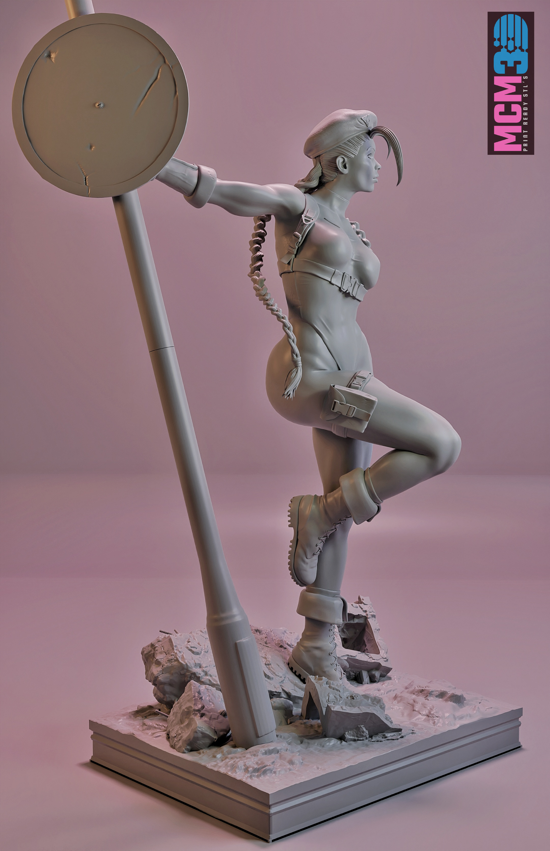 Cammy - Street Fighter 2 - STL 3D print model 3D print model_7
