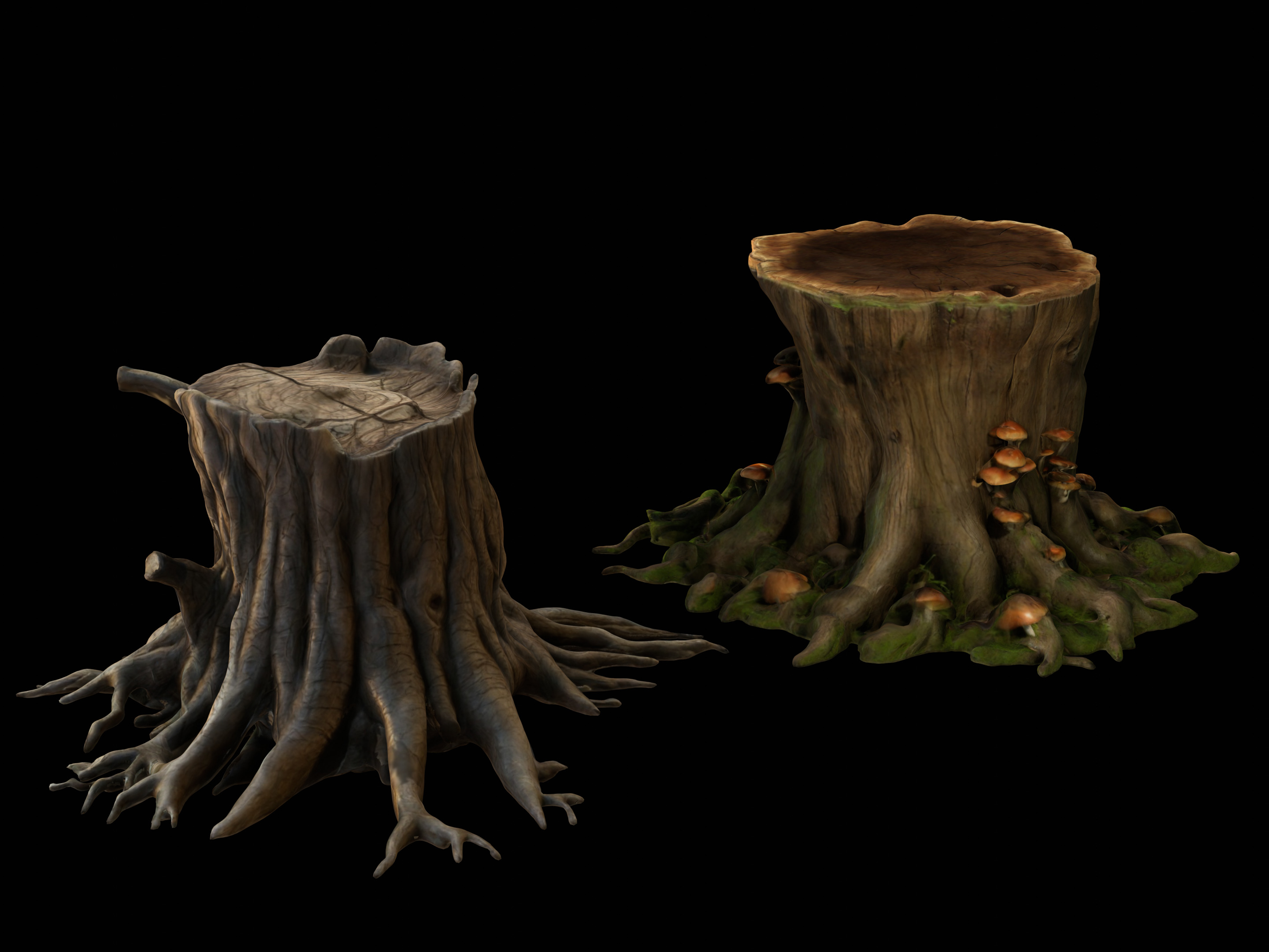 Tree Stump Free Sample Pack Free VR AR Low poly 3D Model CGTrader
