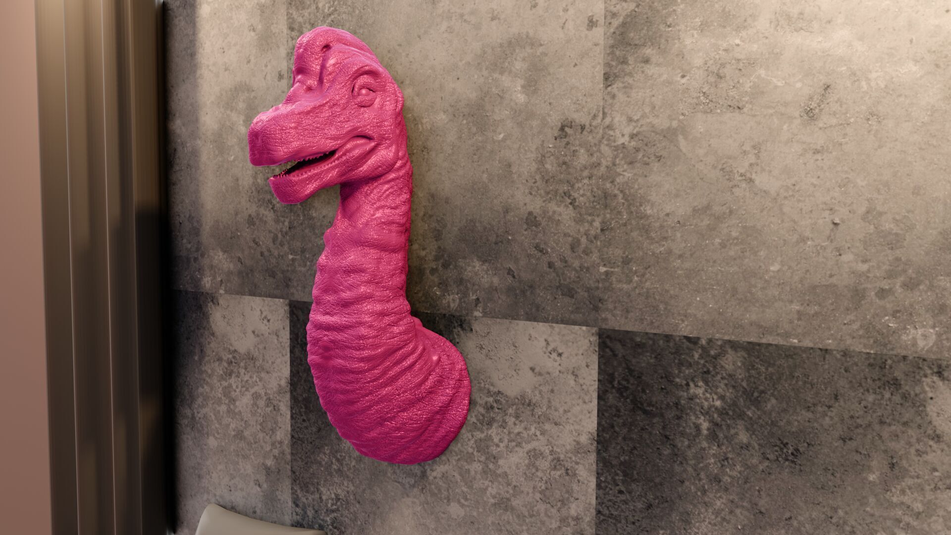 brachiosaurus brontosaurus head wall mount STL 3D print model_5