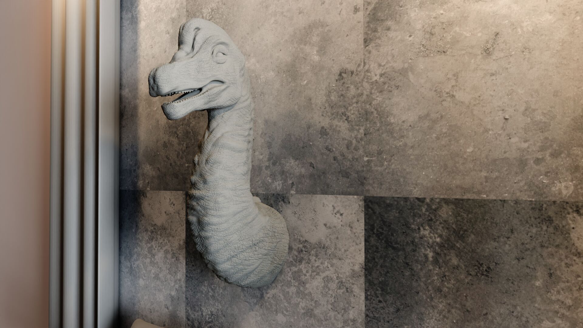 brachiosaurus brontosaurus head wall mount STL 3D print model_2