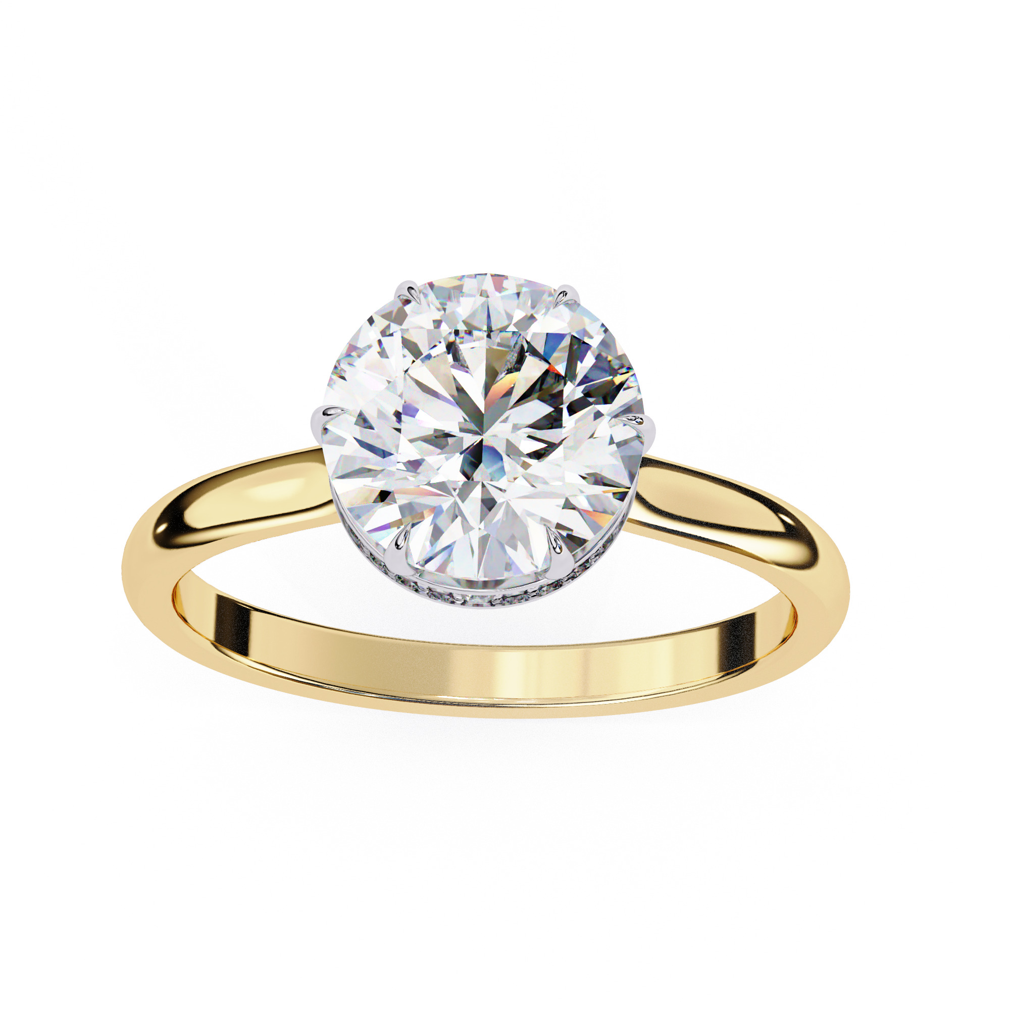 Mono Solitaire Diamond Ring 360 animation renders 3dm stl 3D print model_2