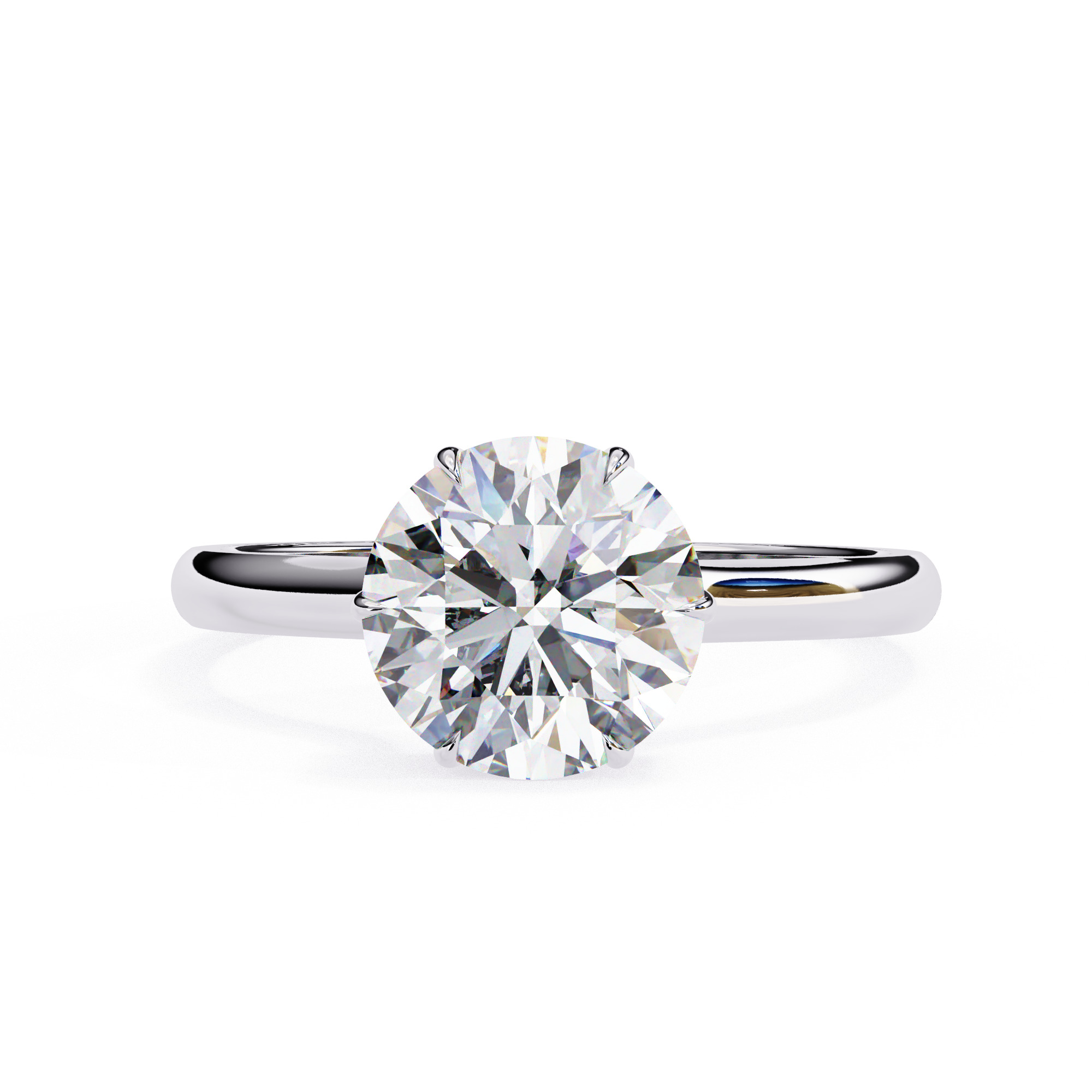 Mono Solitaire Diamond Ring 360 animation renders 3dm stl 3D print model_6