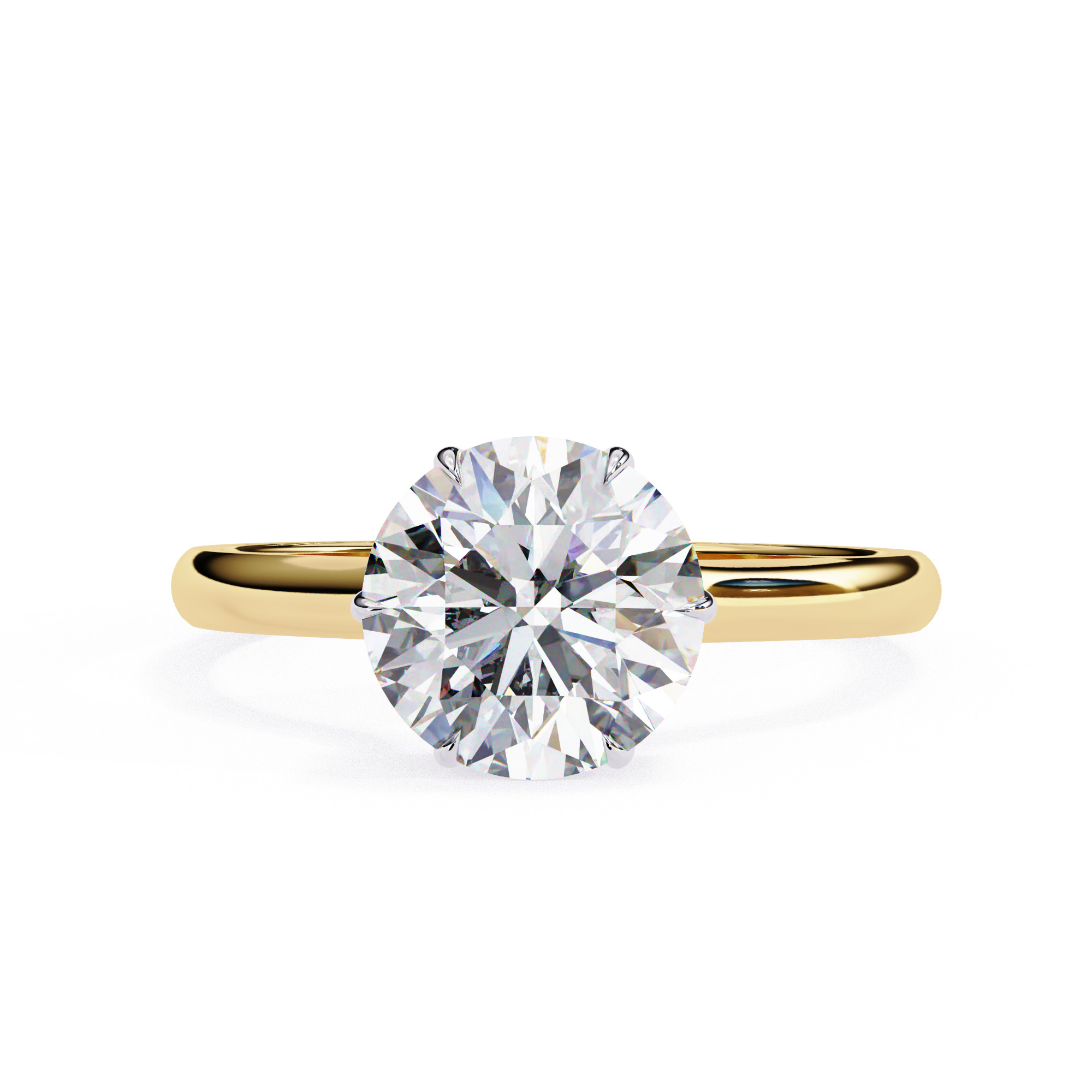 Mono Solitaire Diamond Ring 360 animation renders 3dm stl 3D print model_7