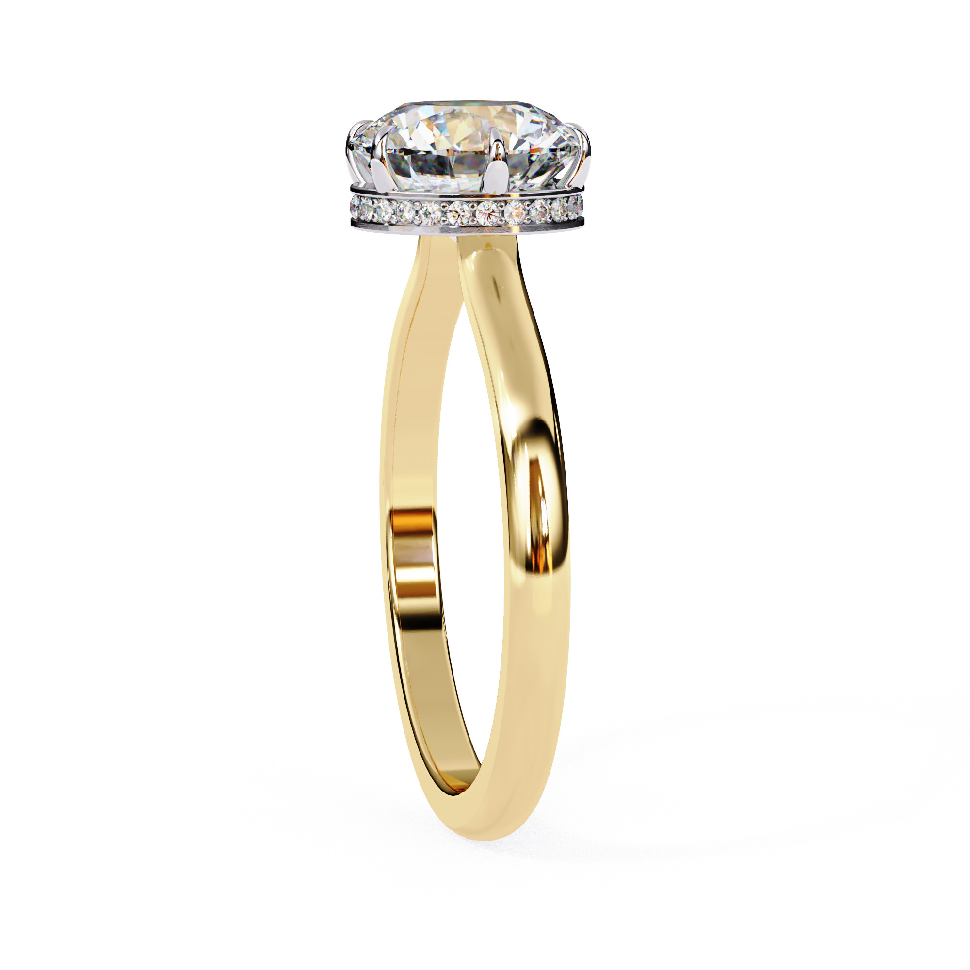Mono Solitaire Diamond Ring 360 animation renders 3dm stl 3D print model_13
