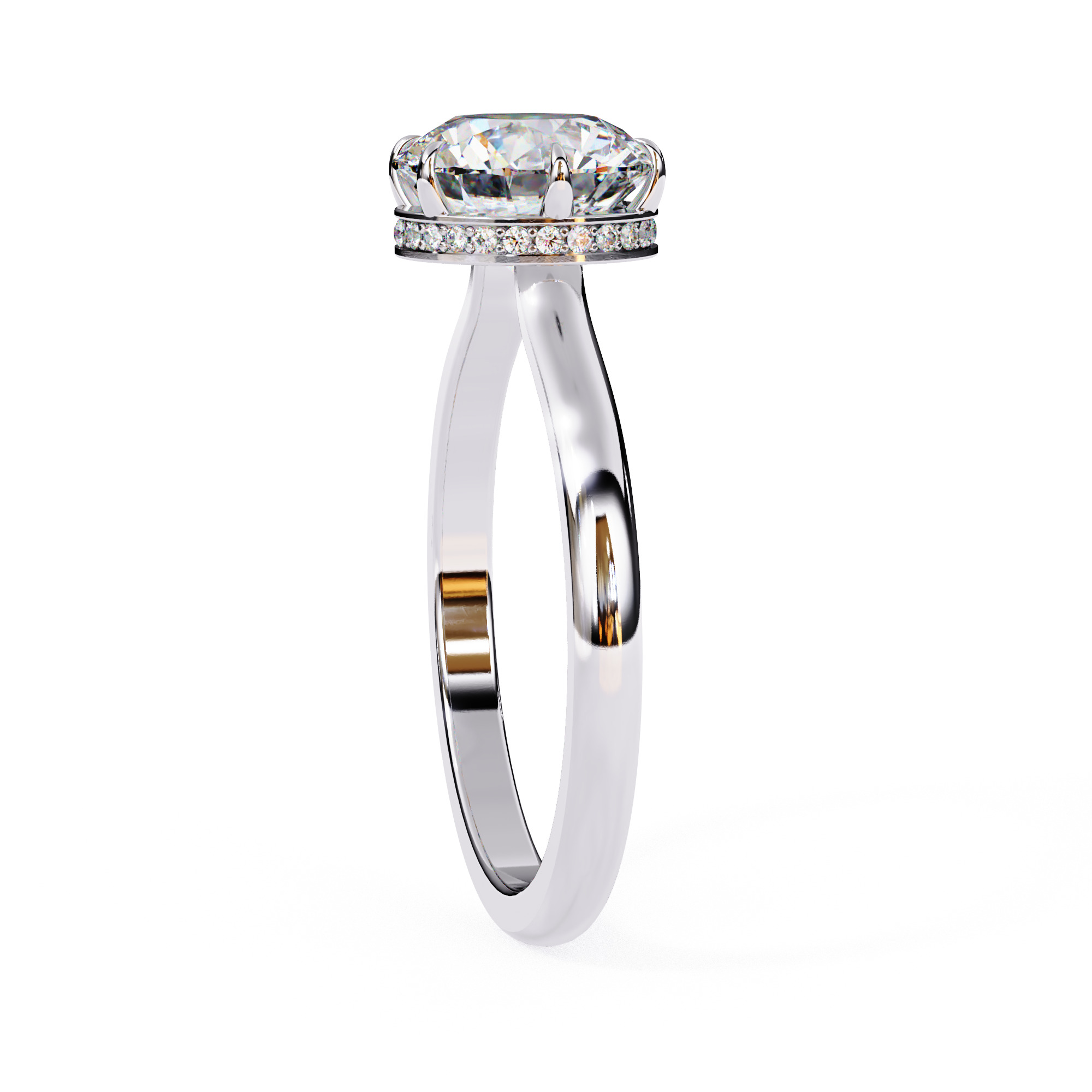 Mono Solitaire Diamond Ring 360 animation renders 3dm stl 3D print model_12