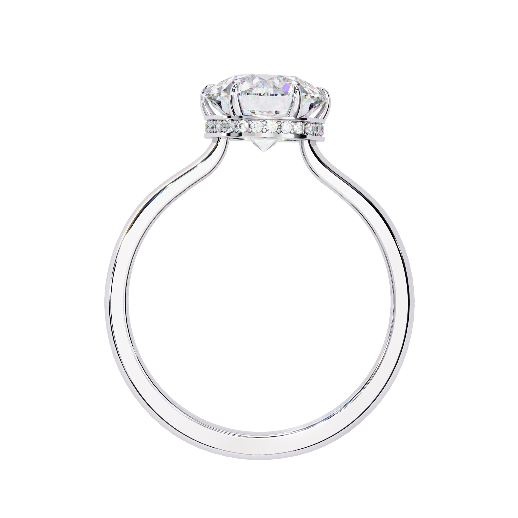 Mono Solitaire Diamond Ring 360 animation renders 3dm stl 3D print model_10