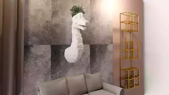 brontosaurus brachiosaurus lowpolygeometrical head wallmount STL