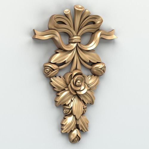 Carved decor vertical 010 3D model