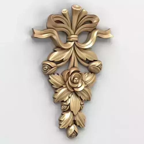Carved decor vertical 010 3D model