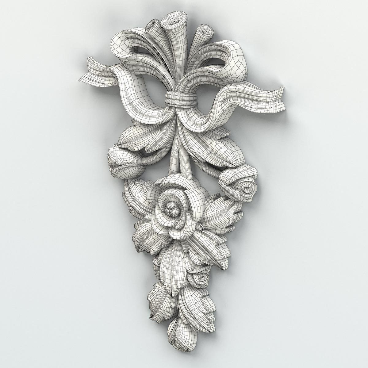 Carved decor vertical 010 3D model_6