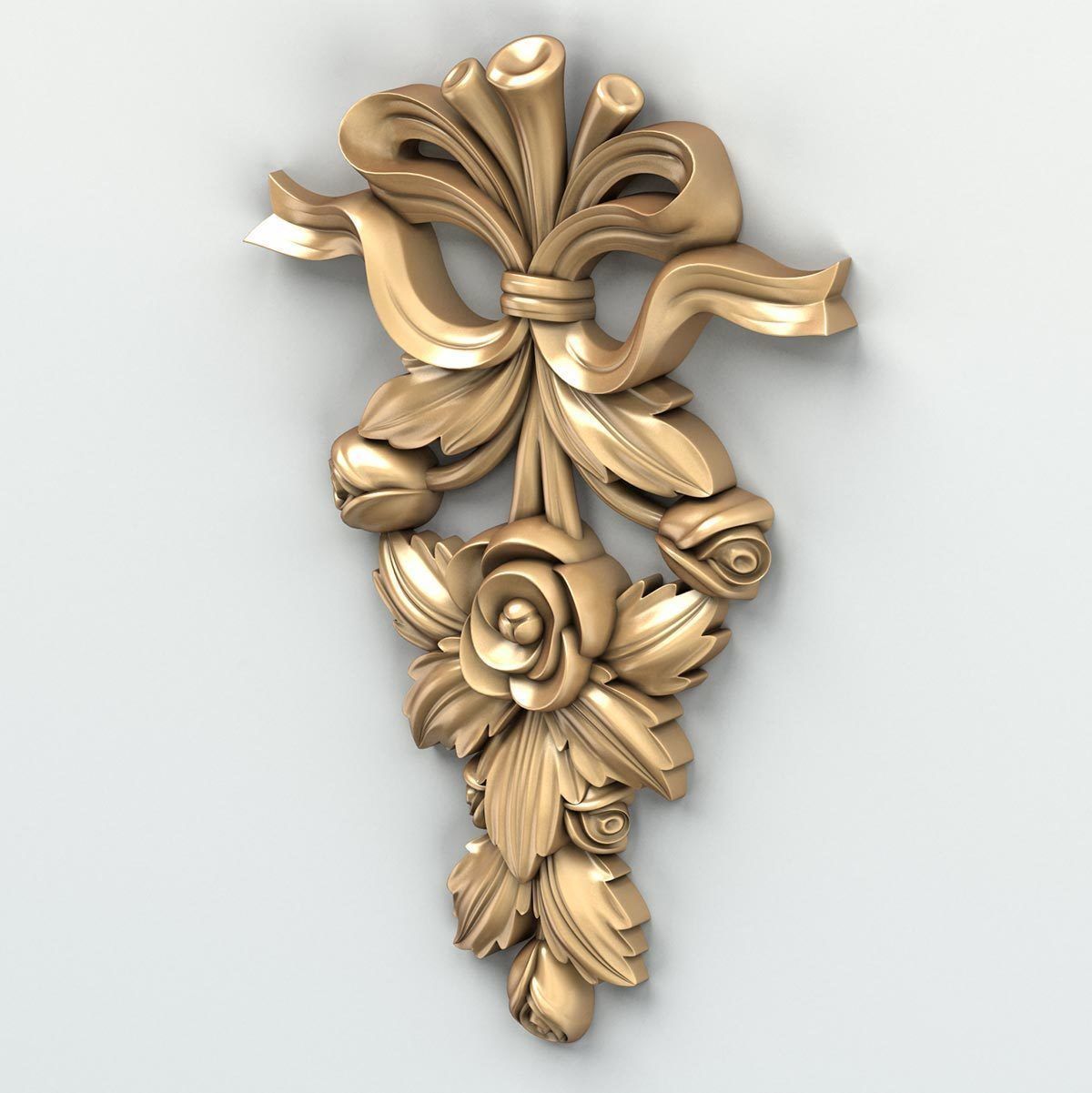 Carved decor vertical 010 3D model_2